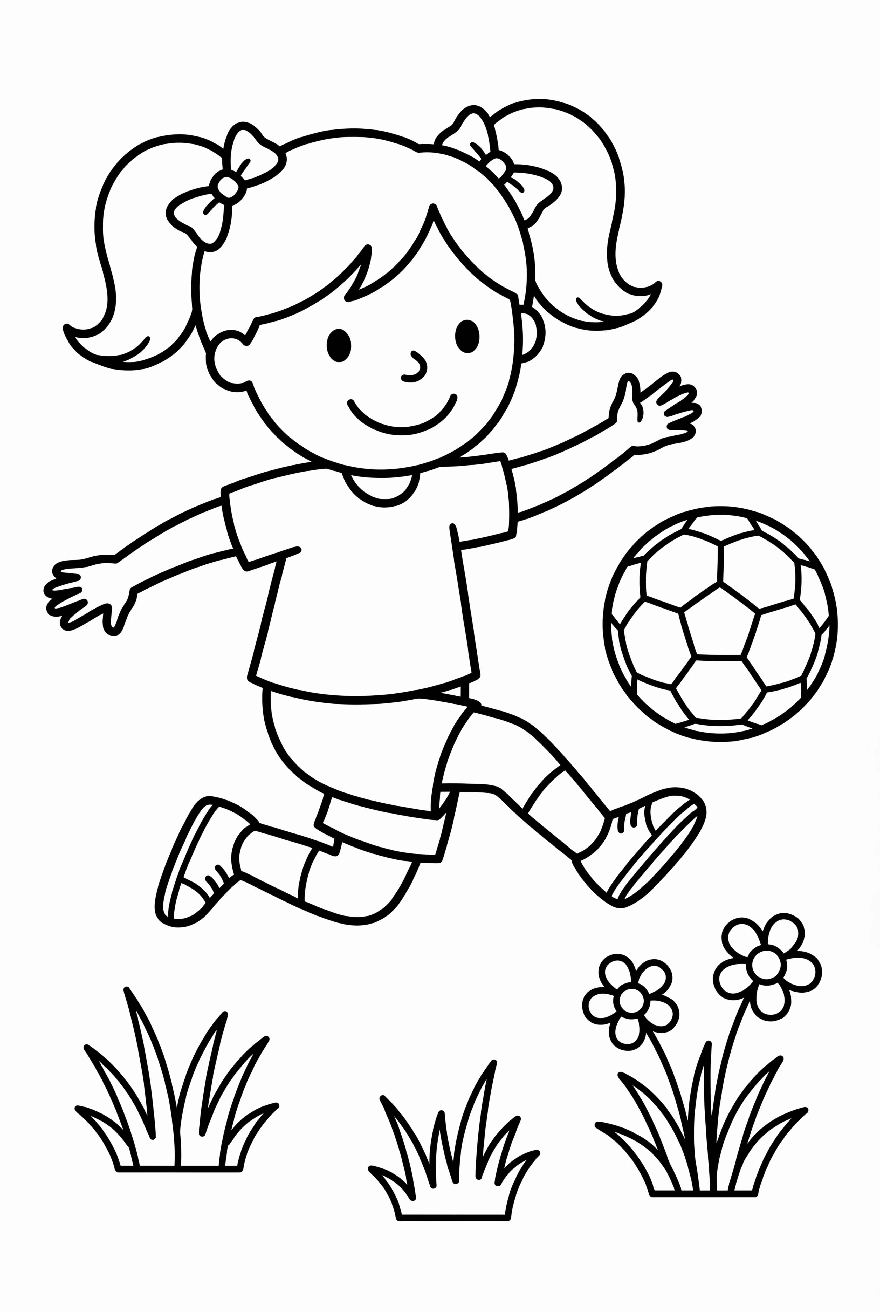 Girl Kicking Soccer Ball