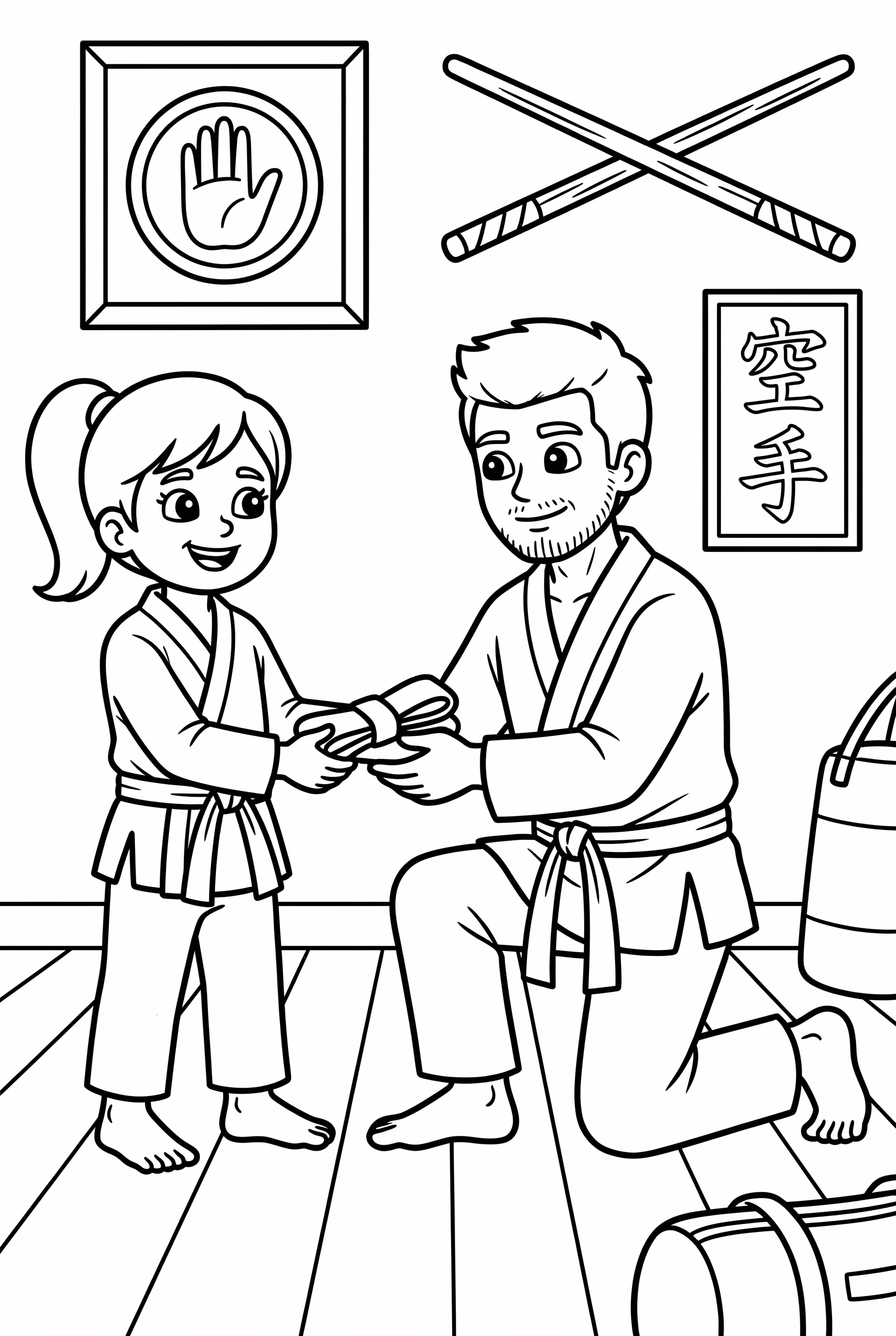 Girl Receiving A New Karate Belt