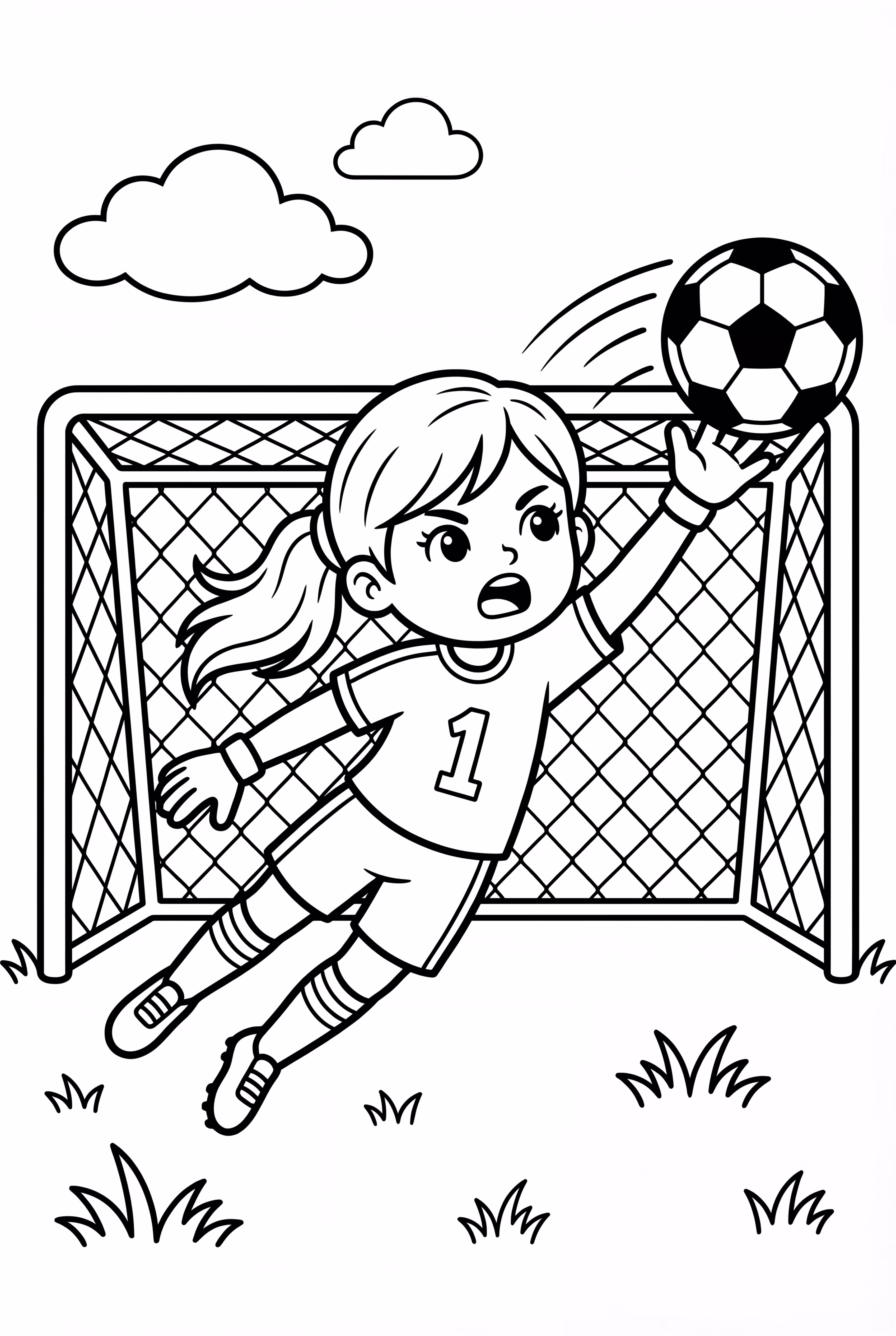 Mädchen Fußballtorwart beim Tauchen