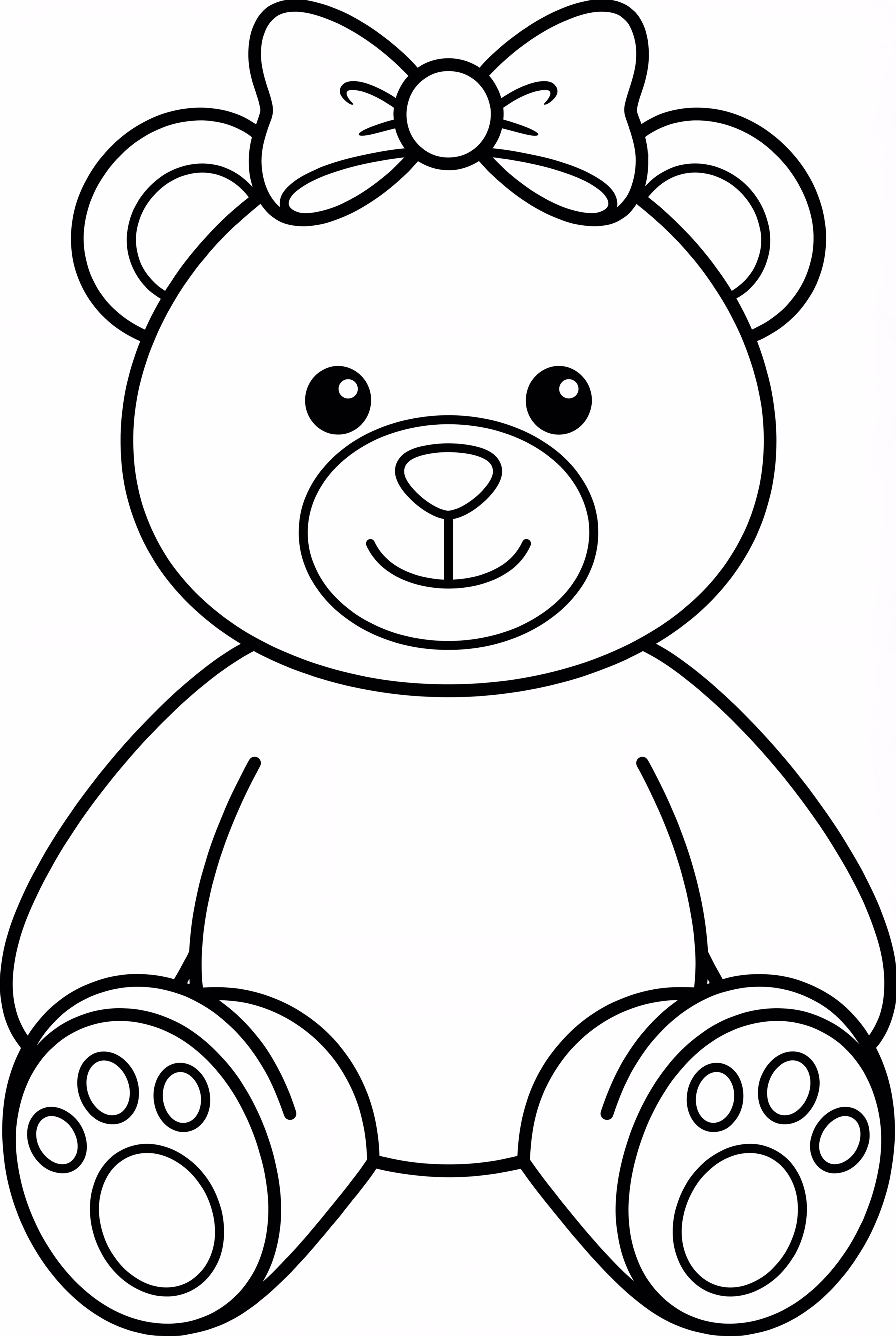 Girl Teddy Bear With A Hair Bow