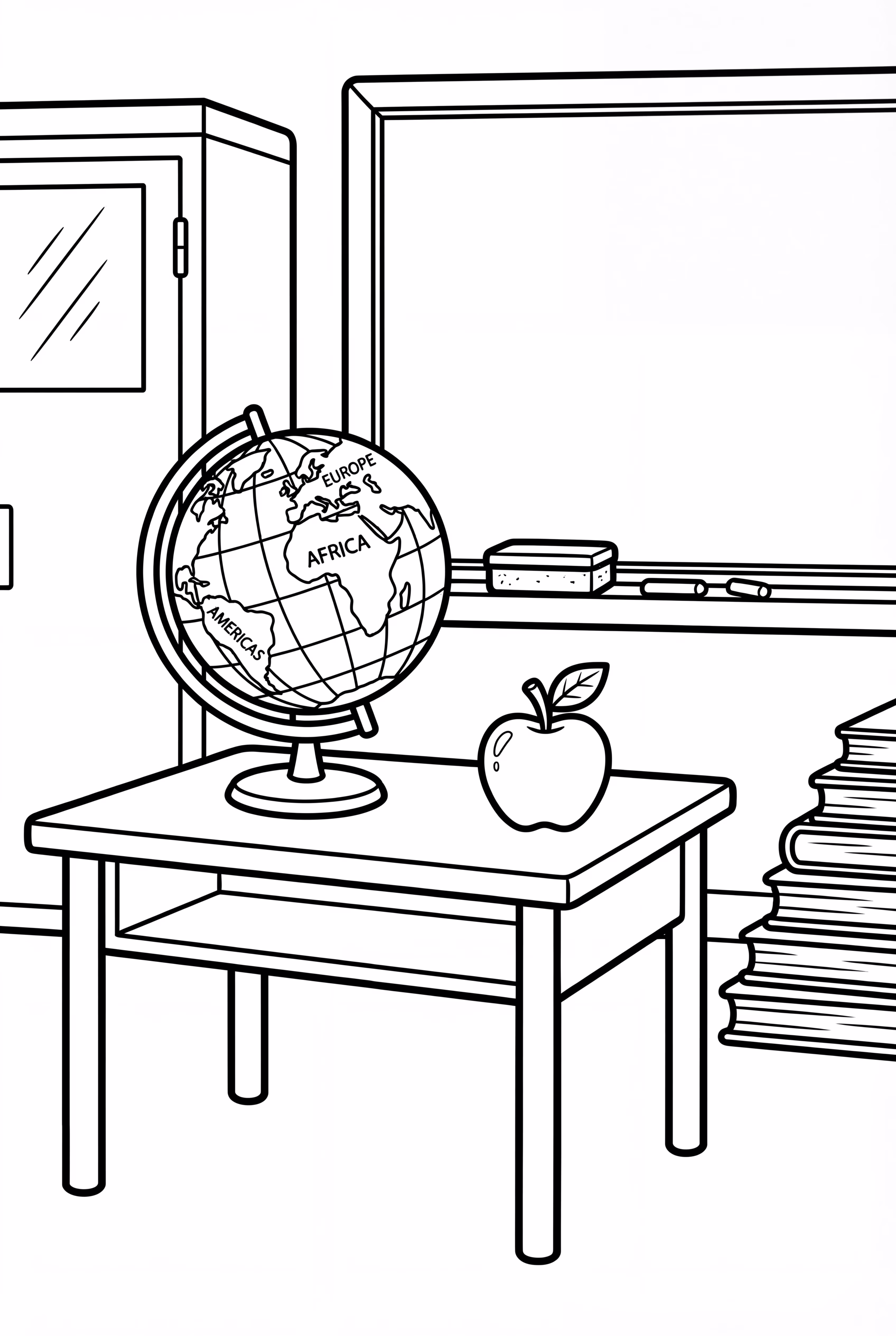 Globe And Apple For Back To School