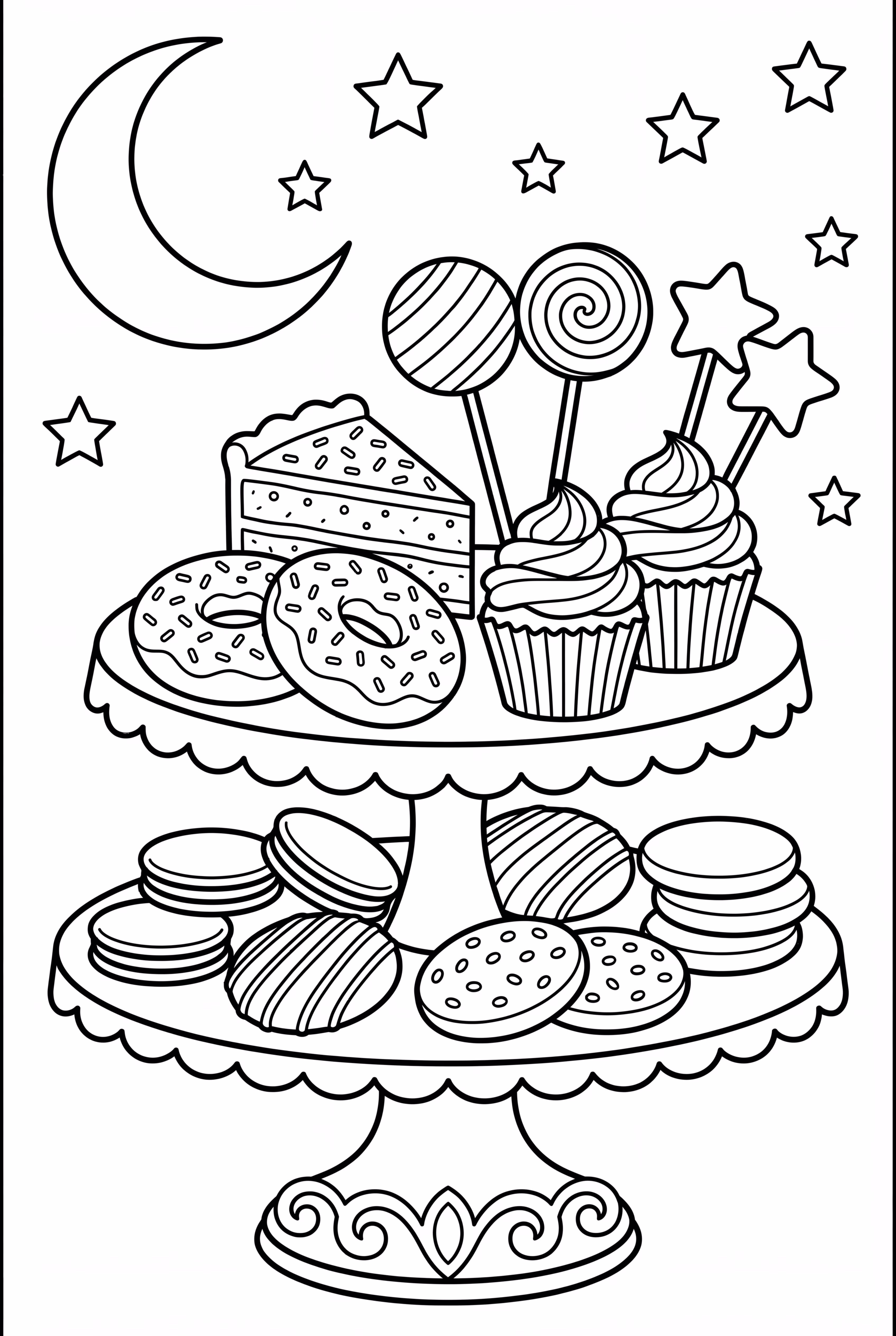 Glowing Dessert Display At Night