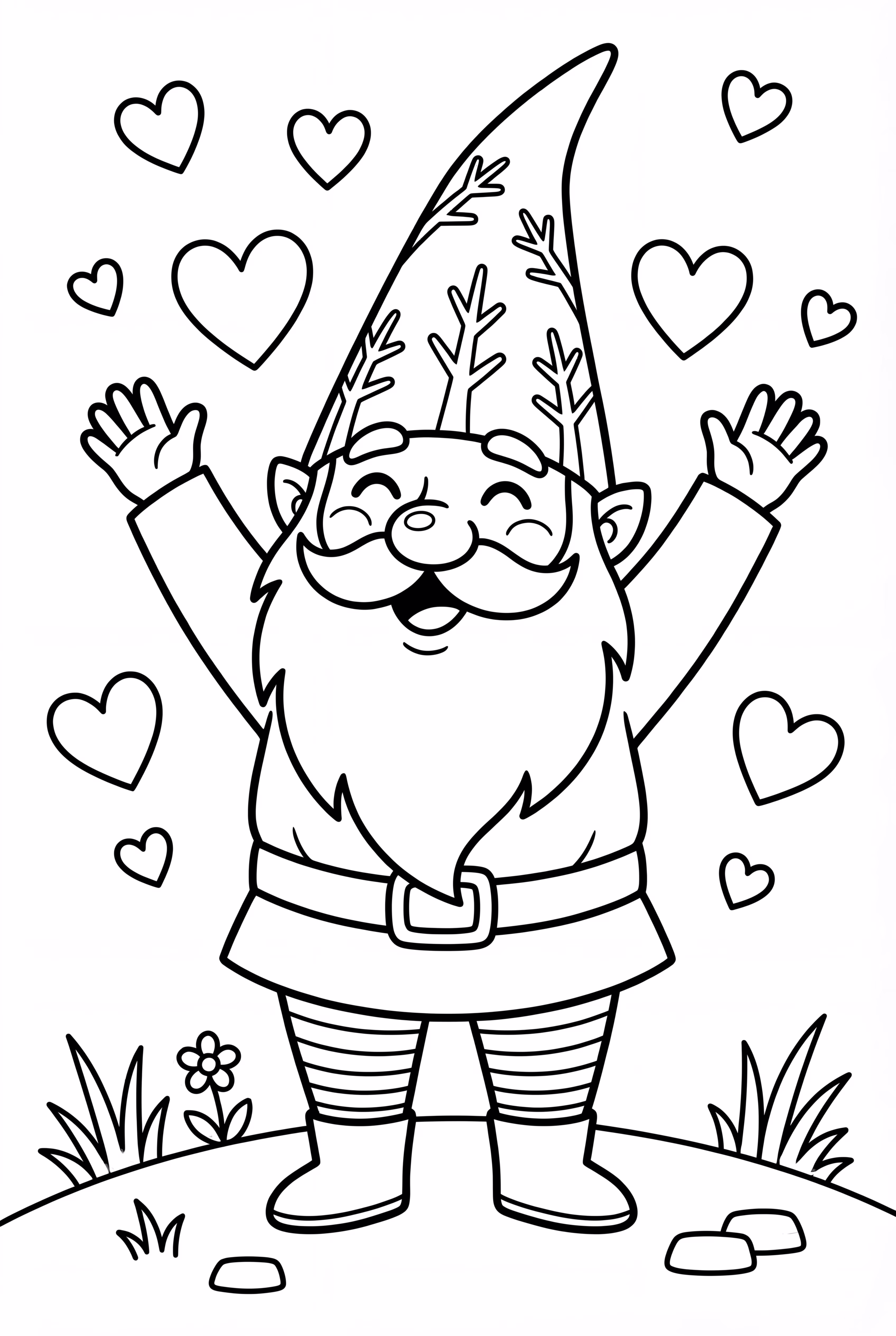 Gnome Celebrating Valentine's Day Under a Tree