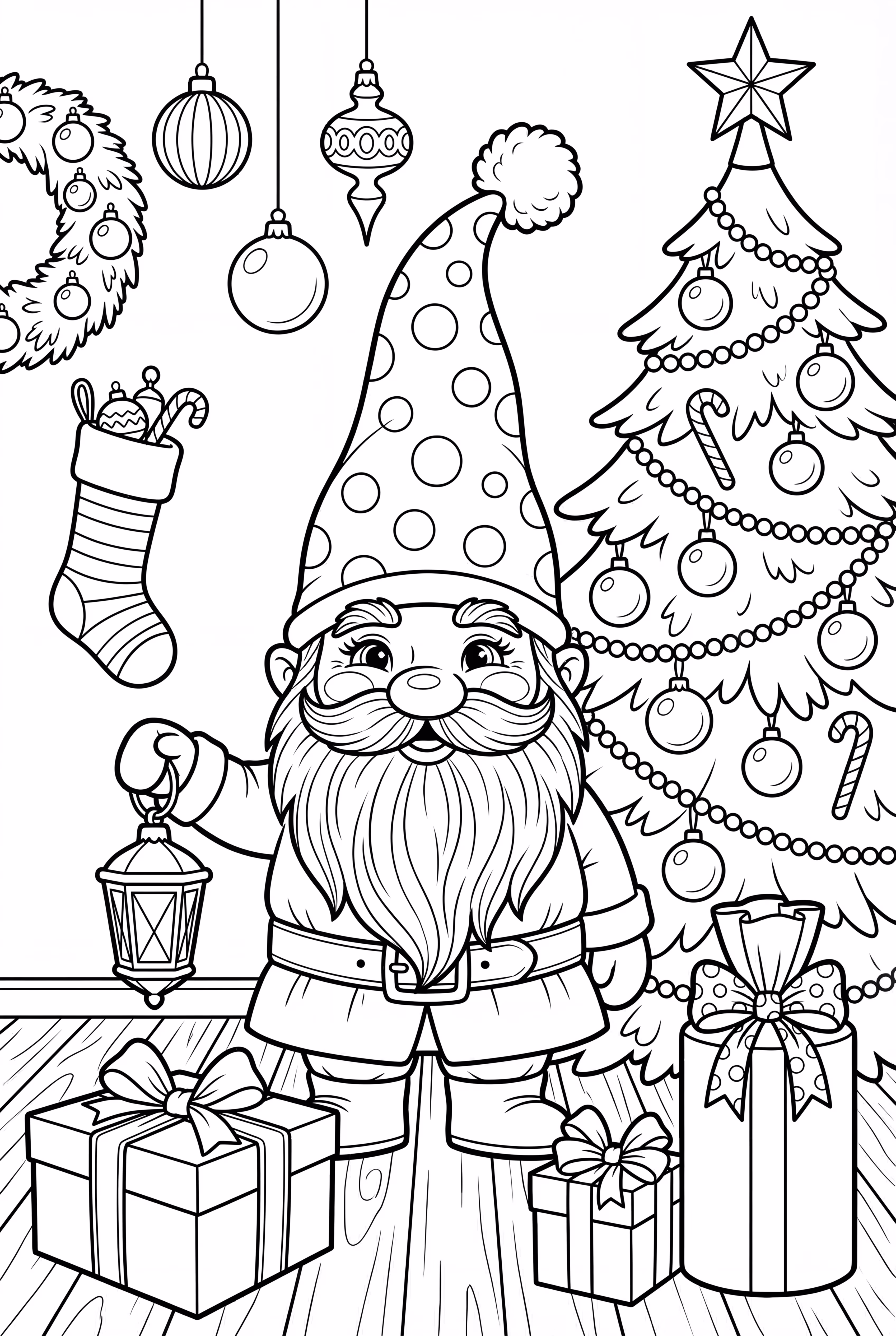 Gnome Decorating an Easy Christmas Tree-2