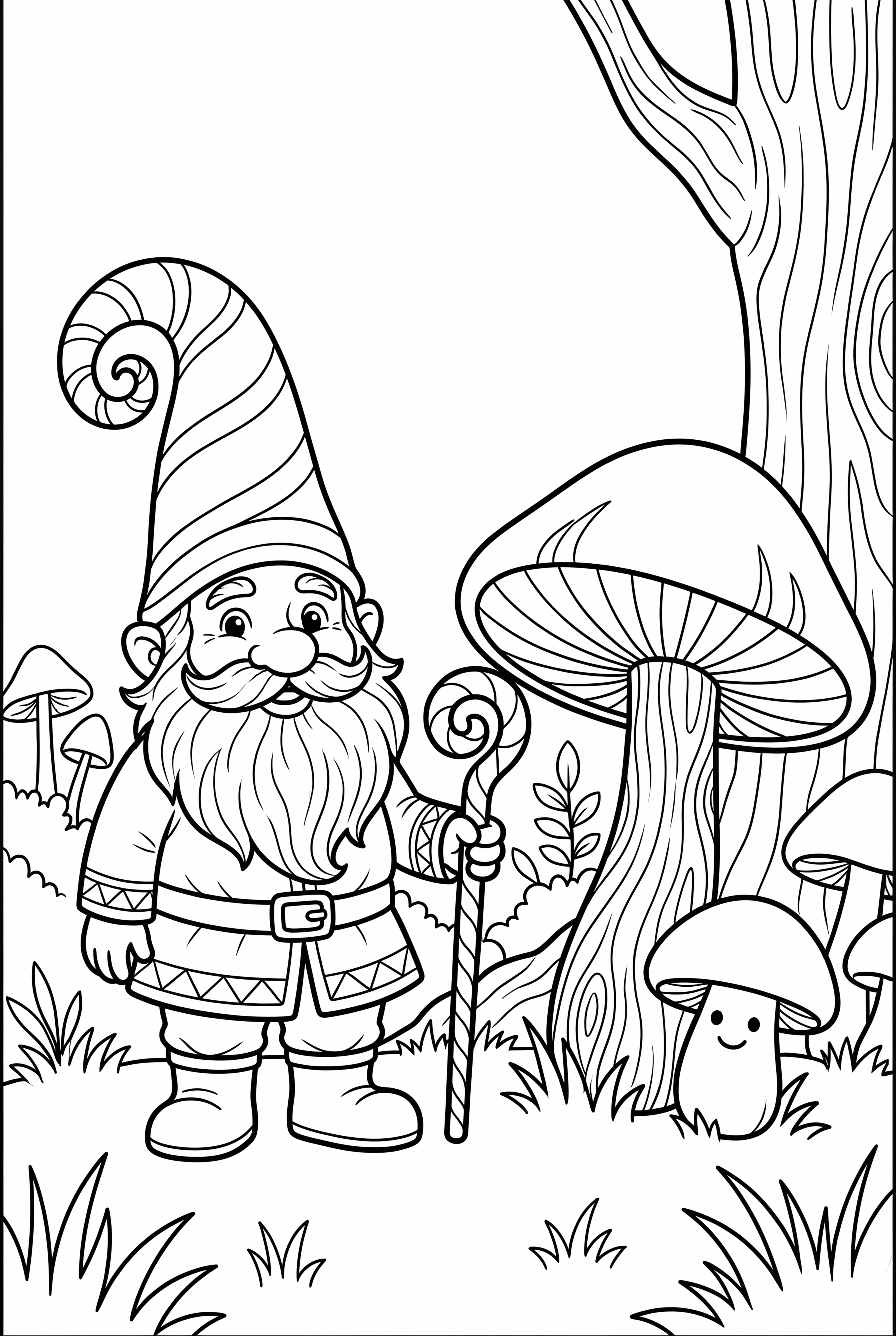 Gnome Exploring a Magical Forest