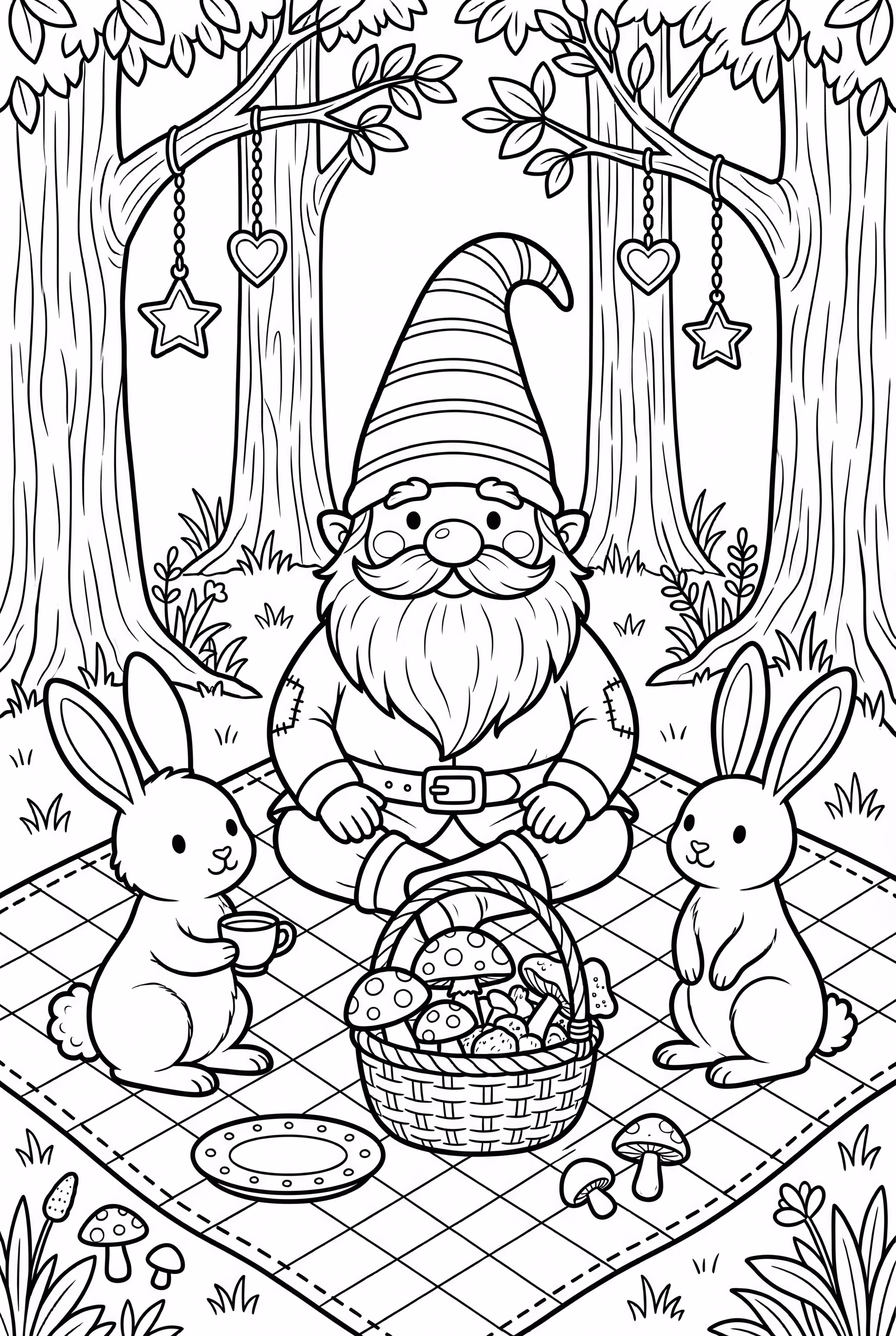 숲 속 동물과 소풍을 즐기는 오두막 요정