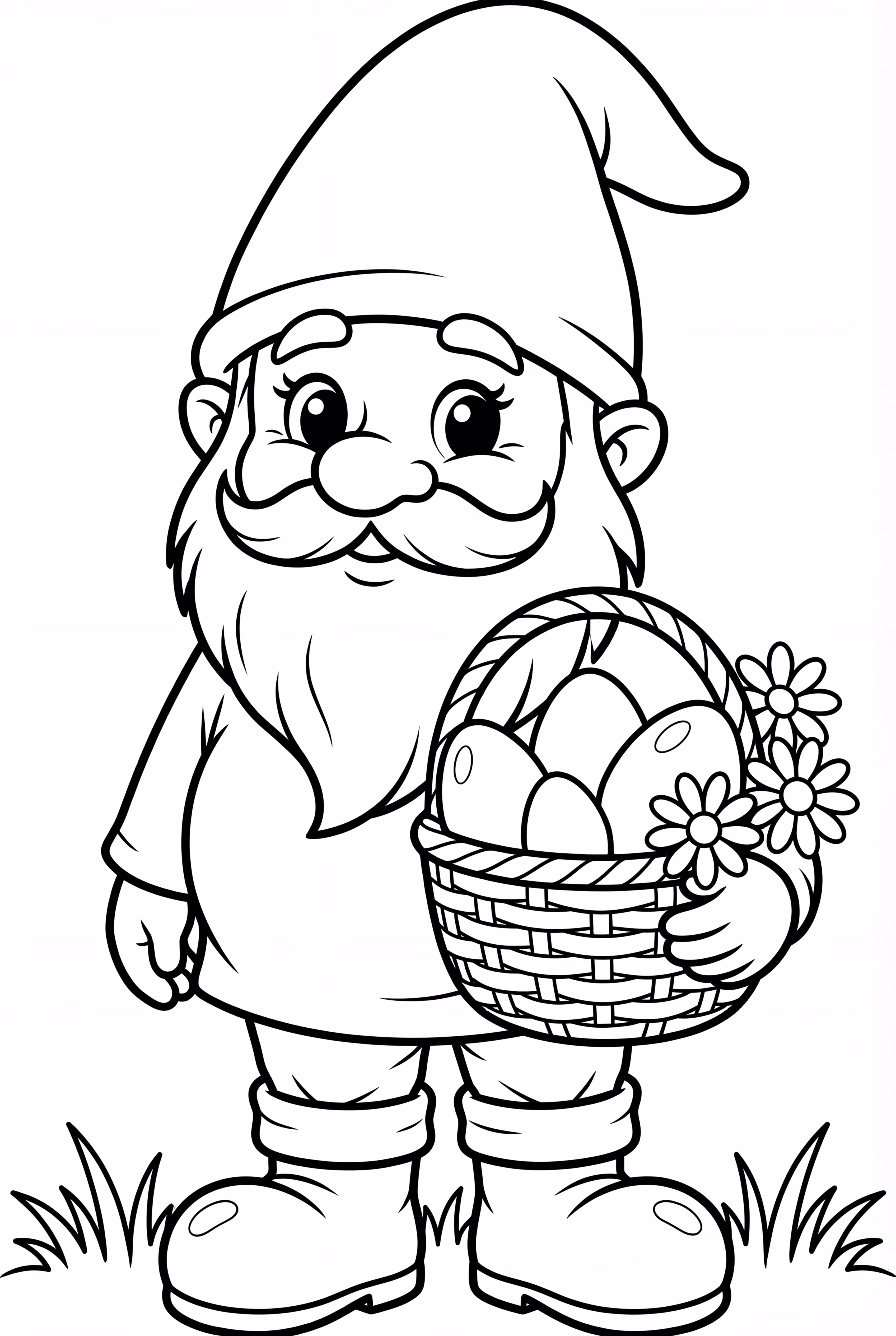 Gnome Organizing an Easter Egg Hunt for Children