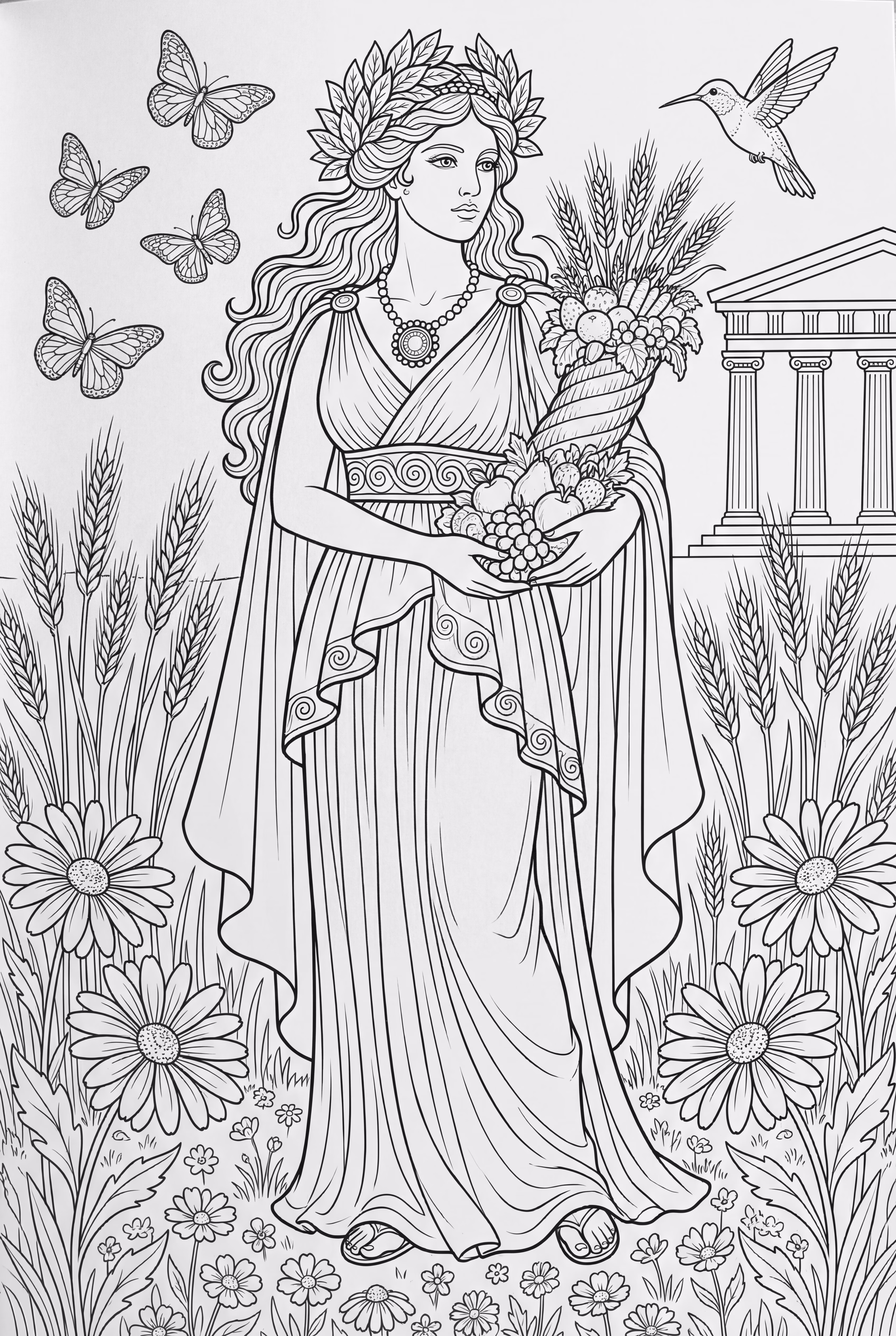 Goddess Demeter Holding The Cornucopia