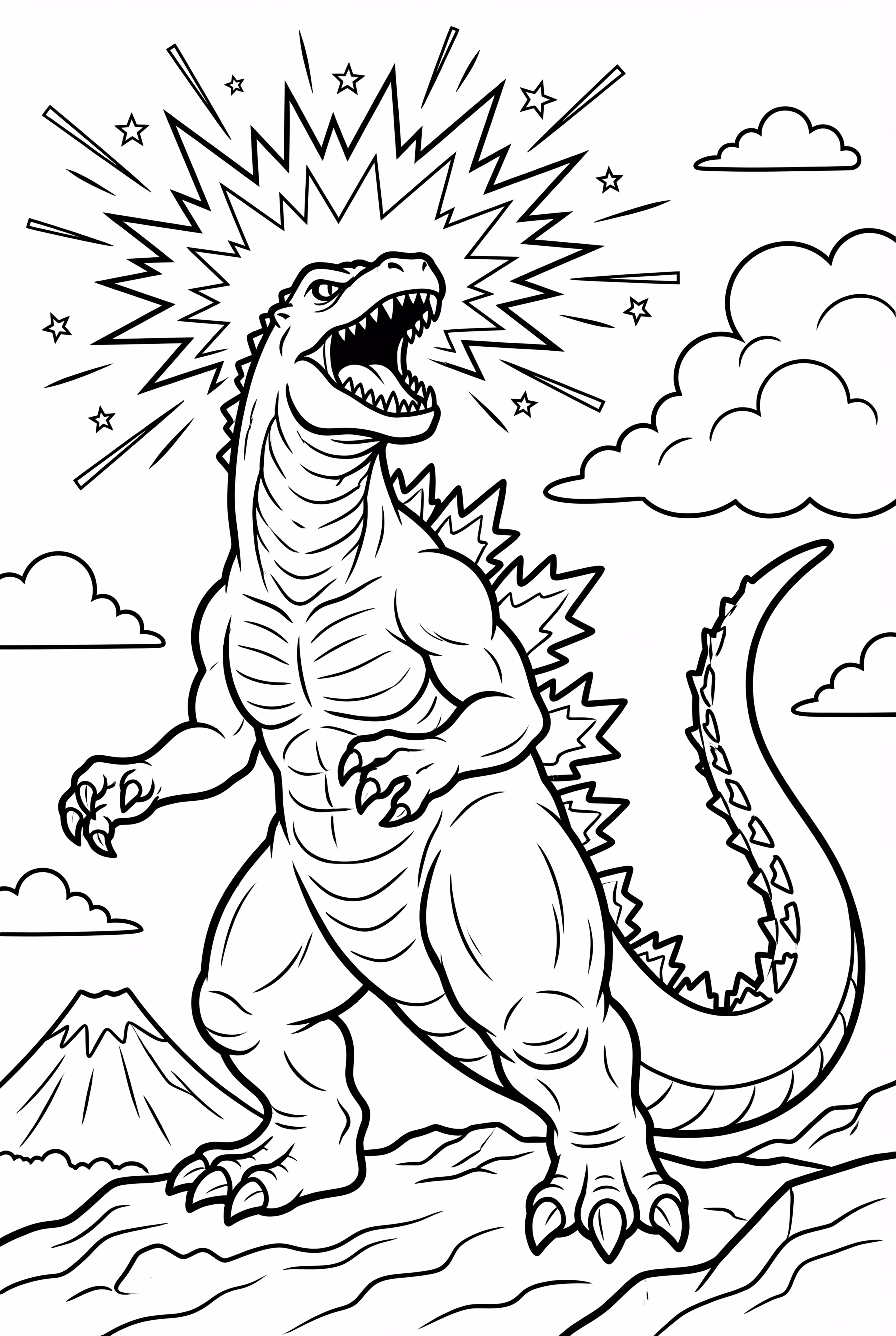 godzilla breathing atomic fire