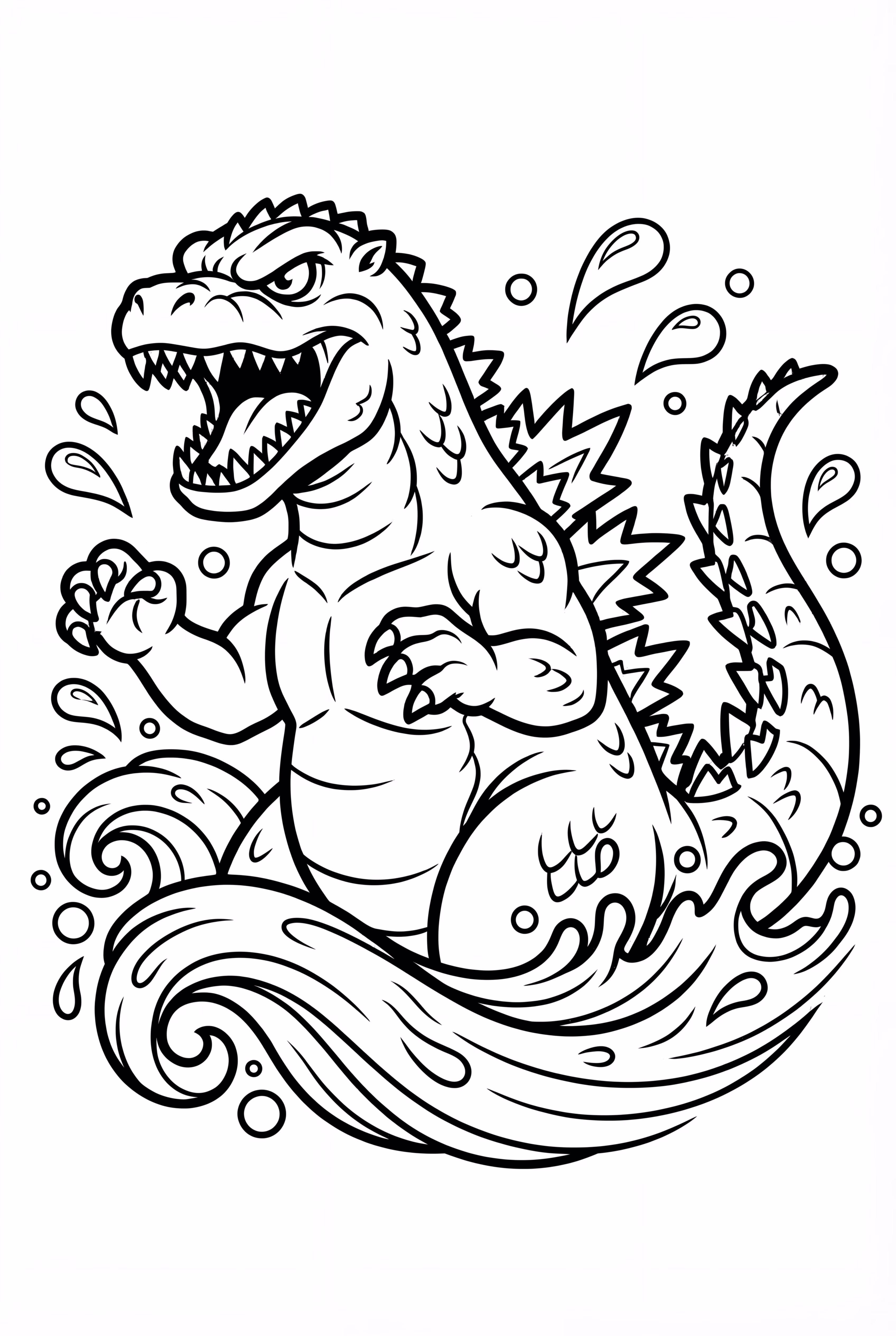 godzilla emerging from ocean