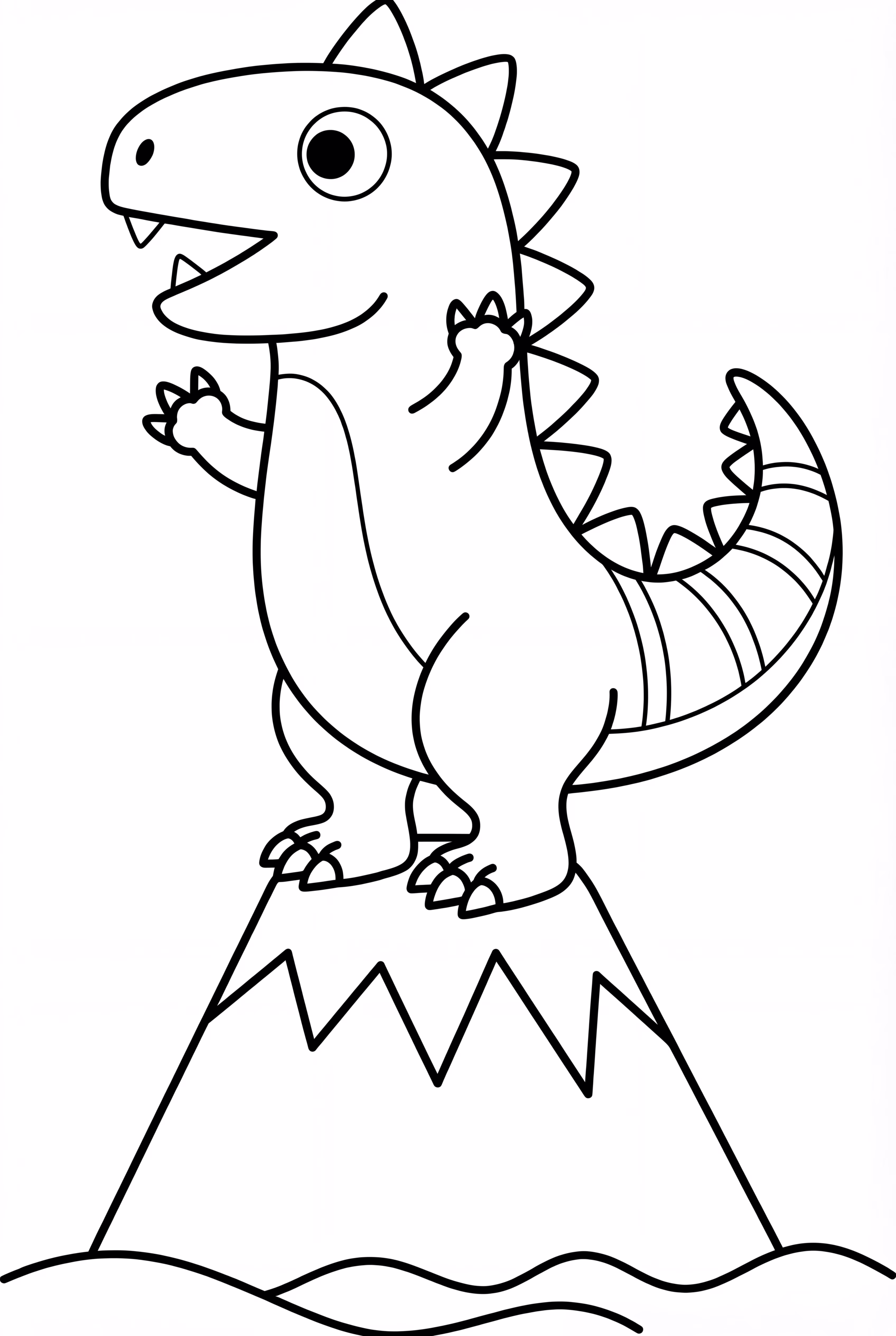 Godzilla Standing On Mountain Peak