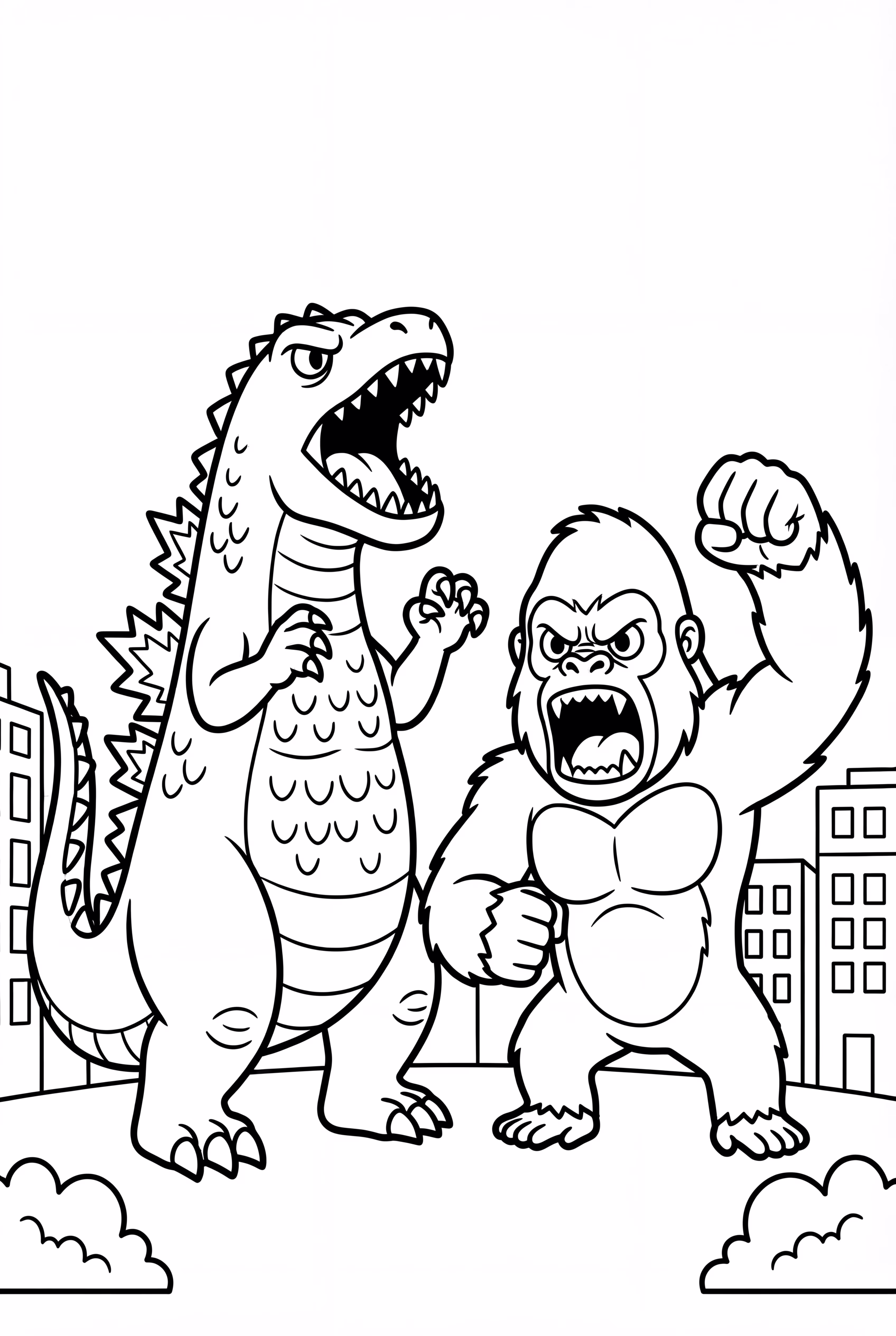 Godzilla X Kong Team-Up Scene