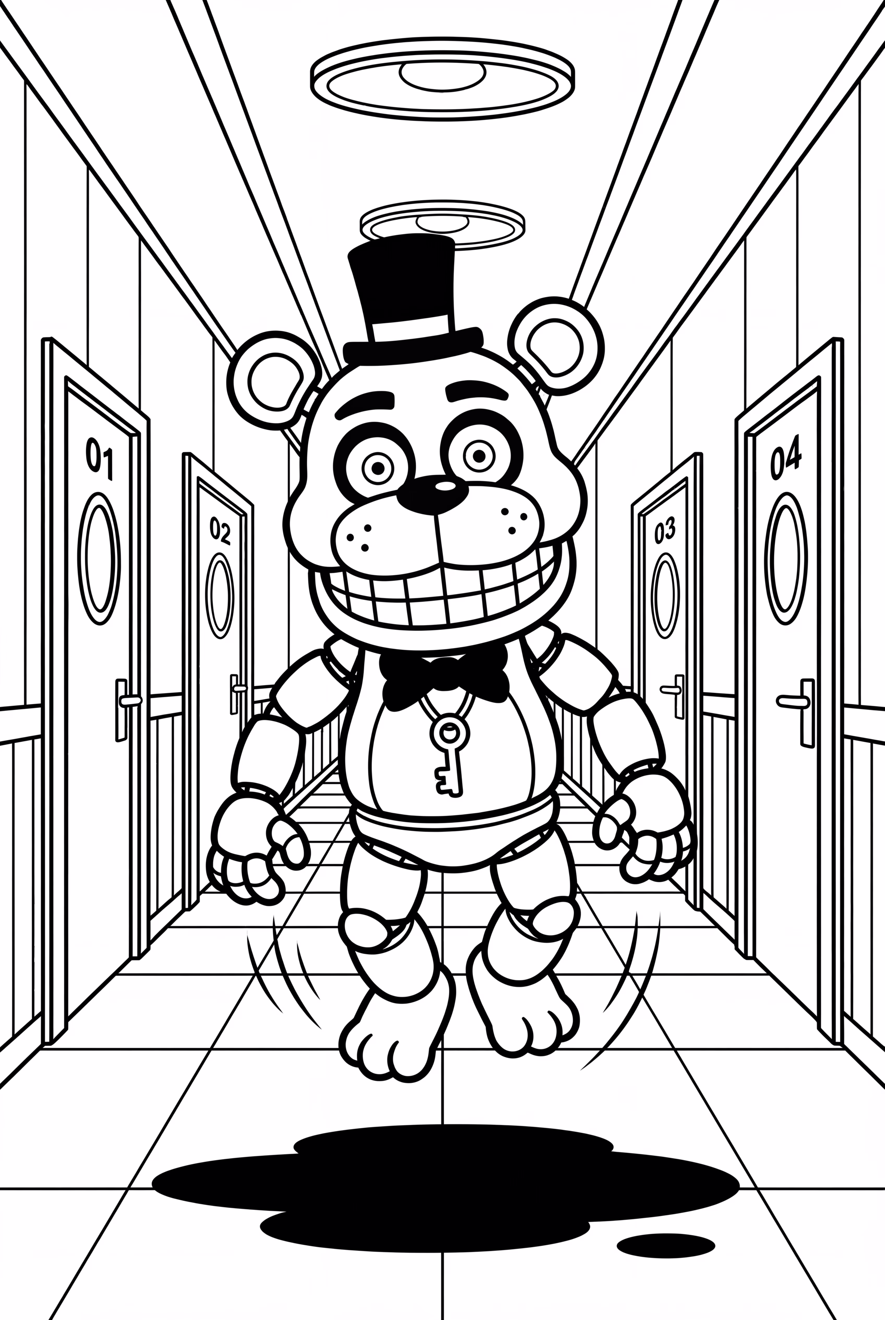Golden Freddy Floating In Hallway
