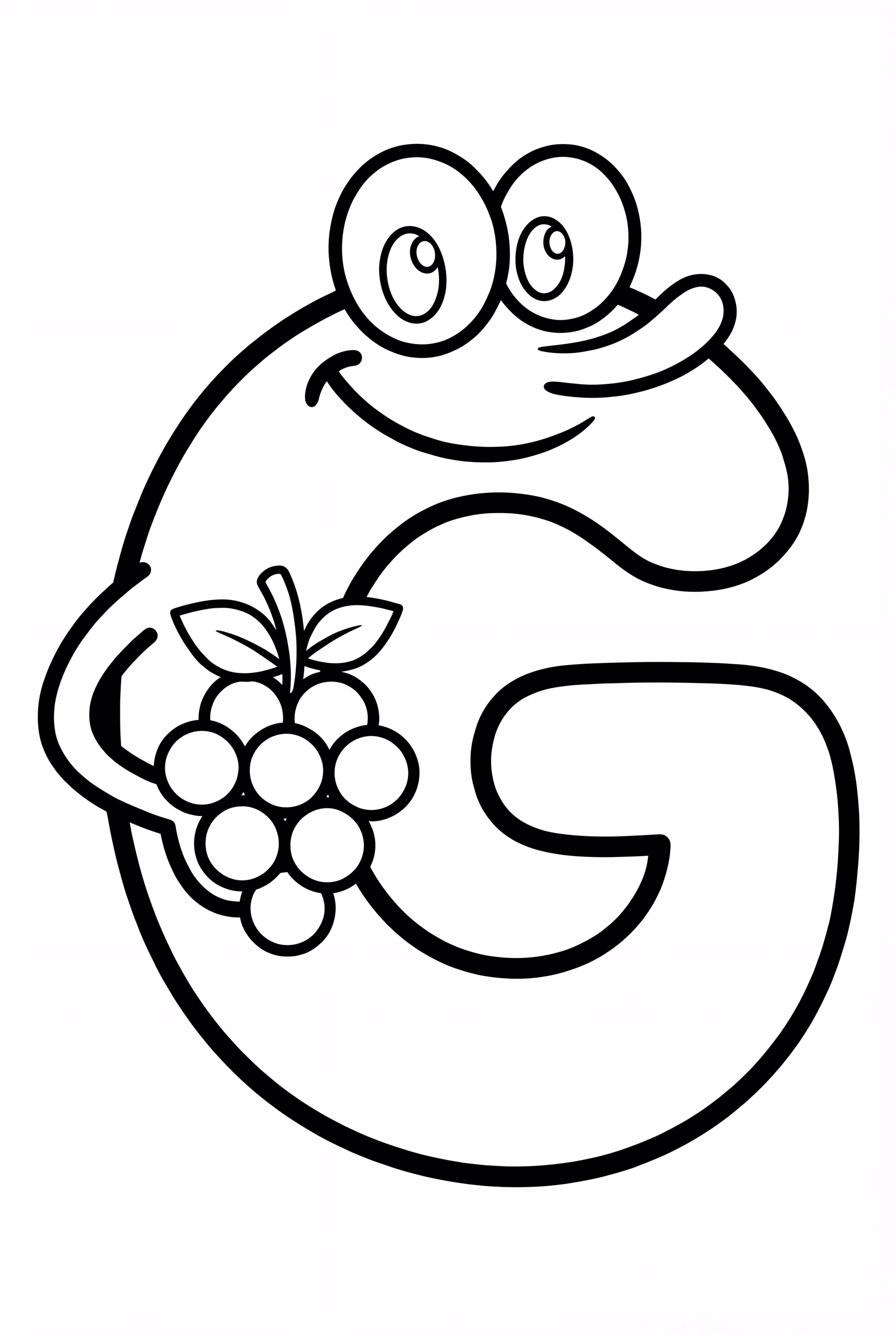 Goofy Alphabet Letter G With Grapes
