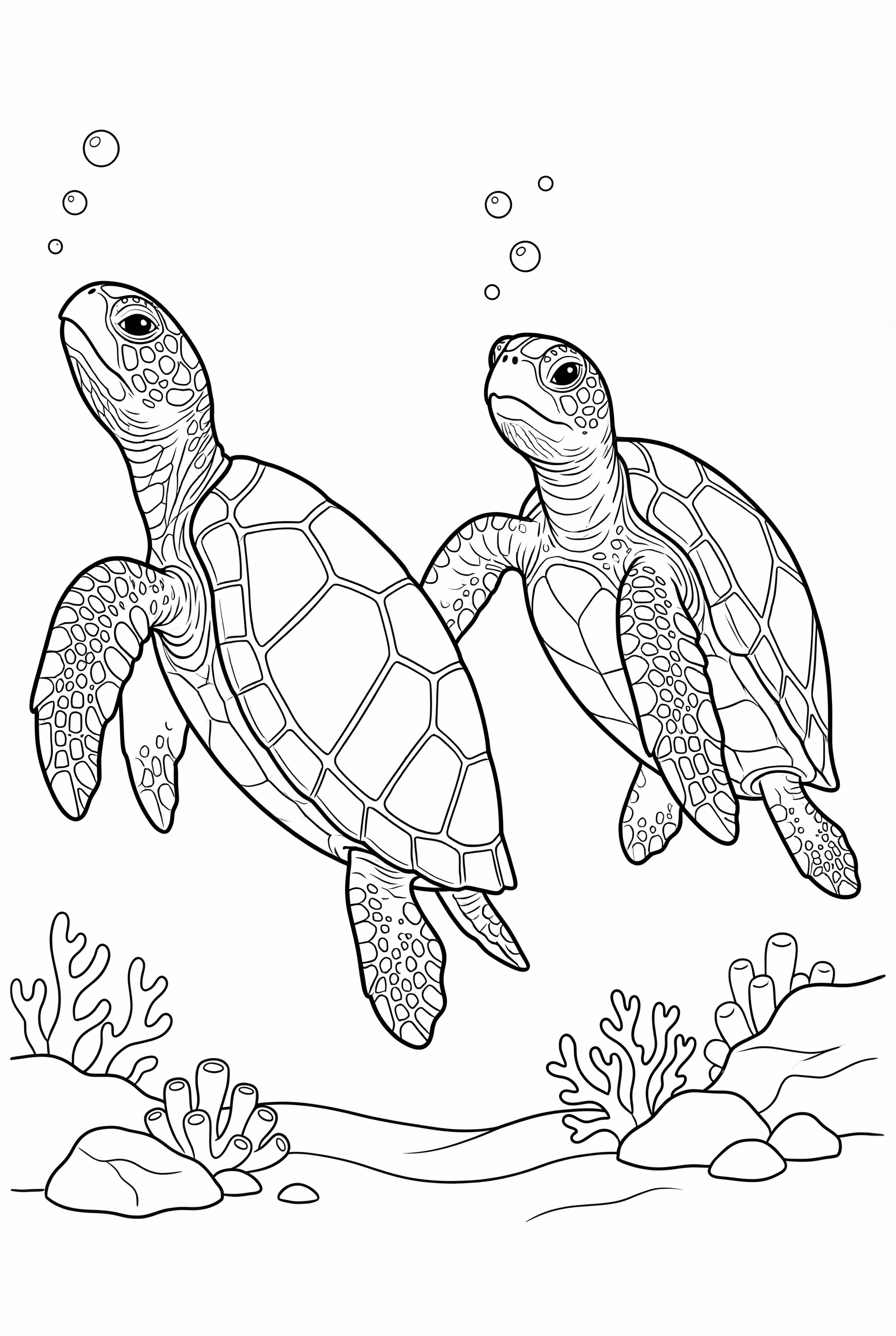 Grupo de Tortugas Adultas Graciosas