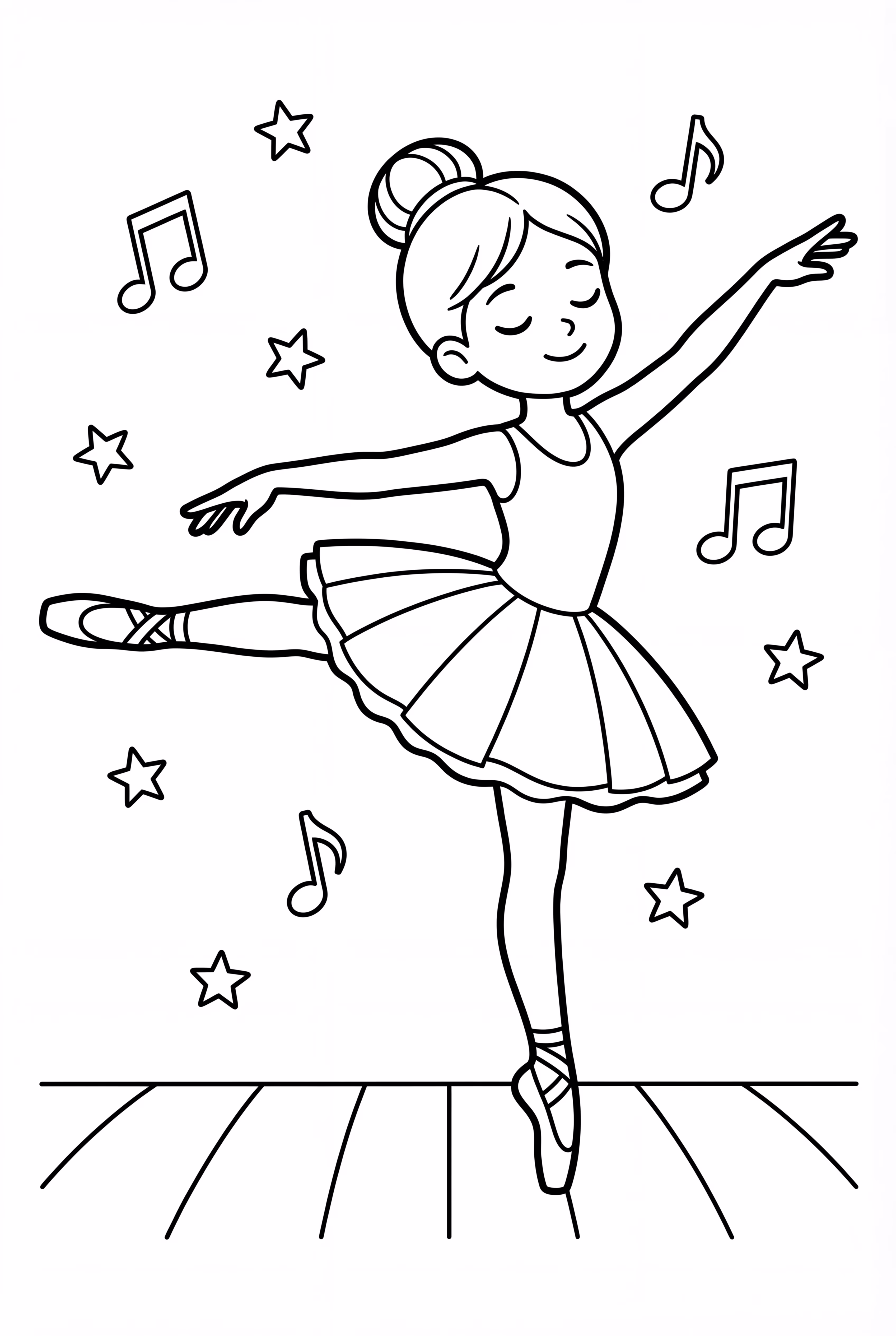 Graceful Ballerina in an Arabesque Pose