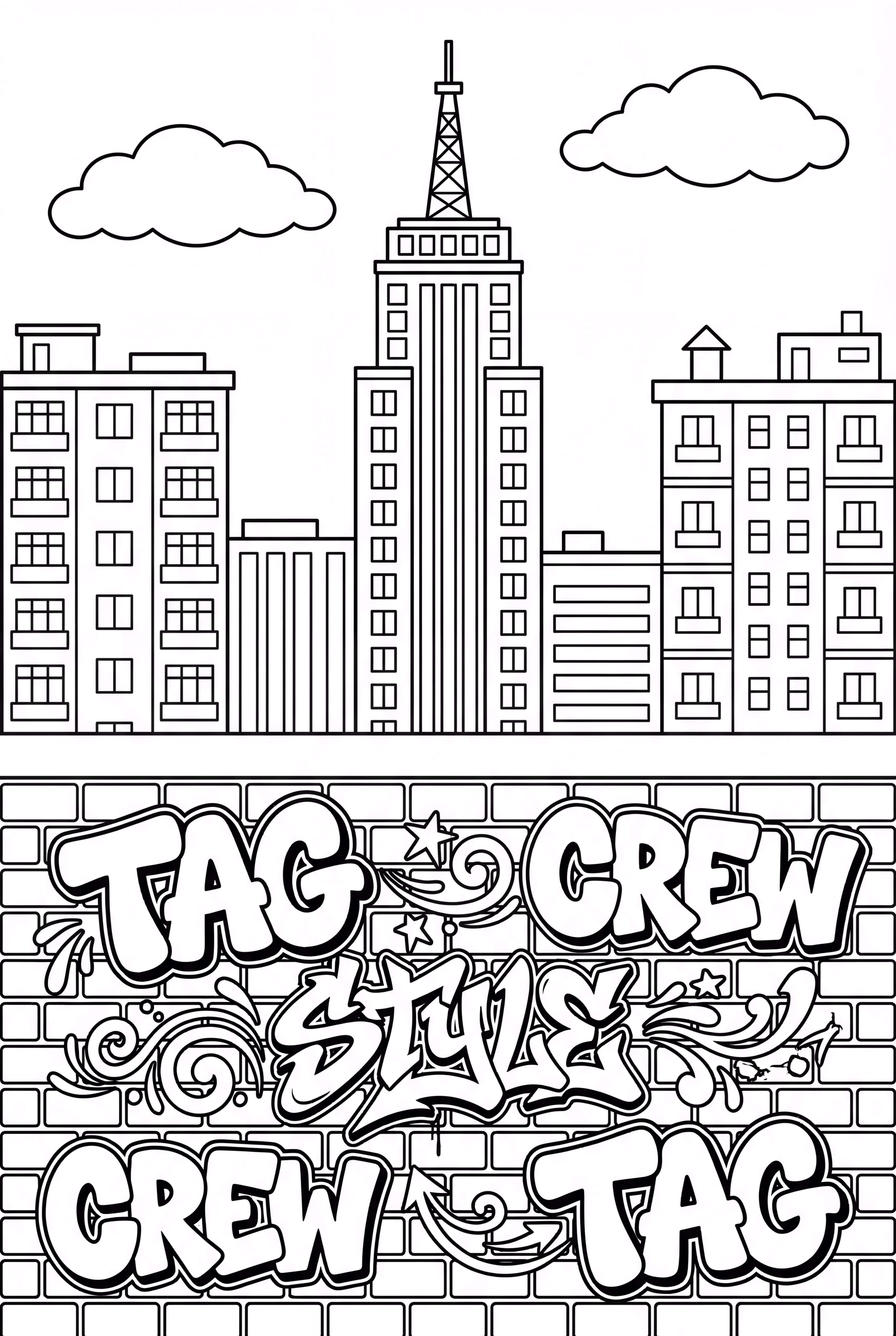 Graffiti Cityscape Full Of Tags