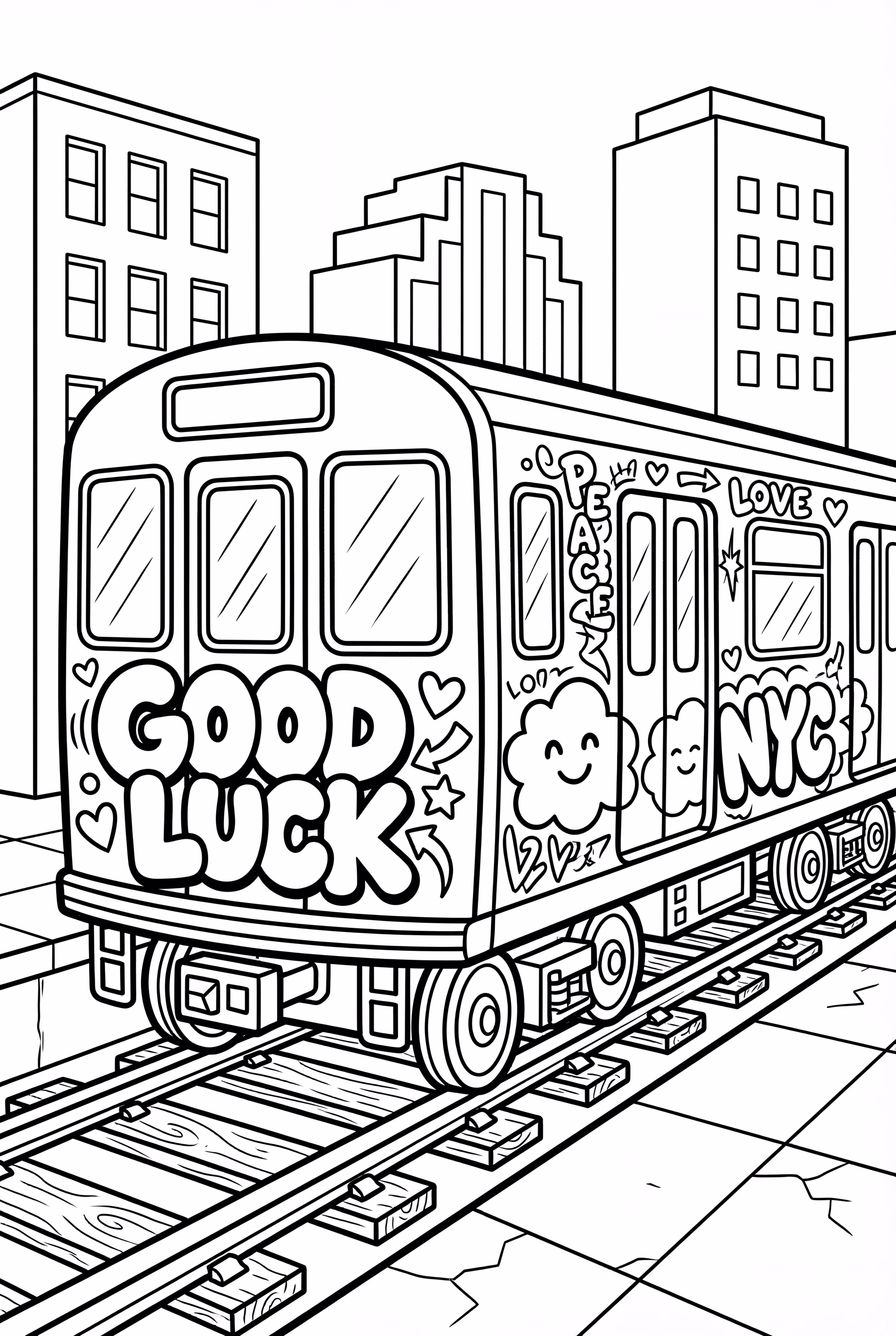 Mit Graffiti bedeckter U-Bahnwagen