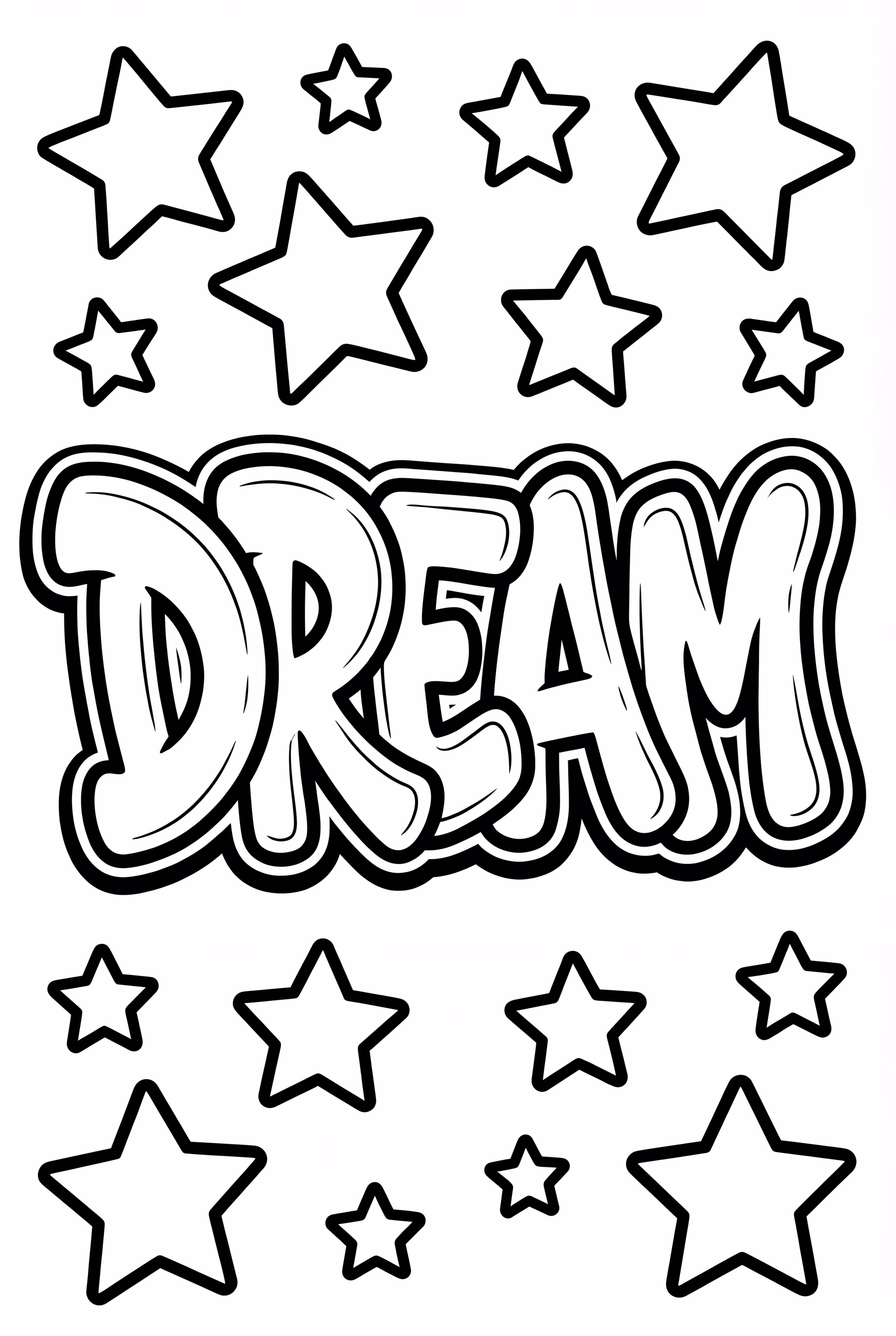 Graffiti-Wort Traum mit Sternen