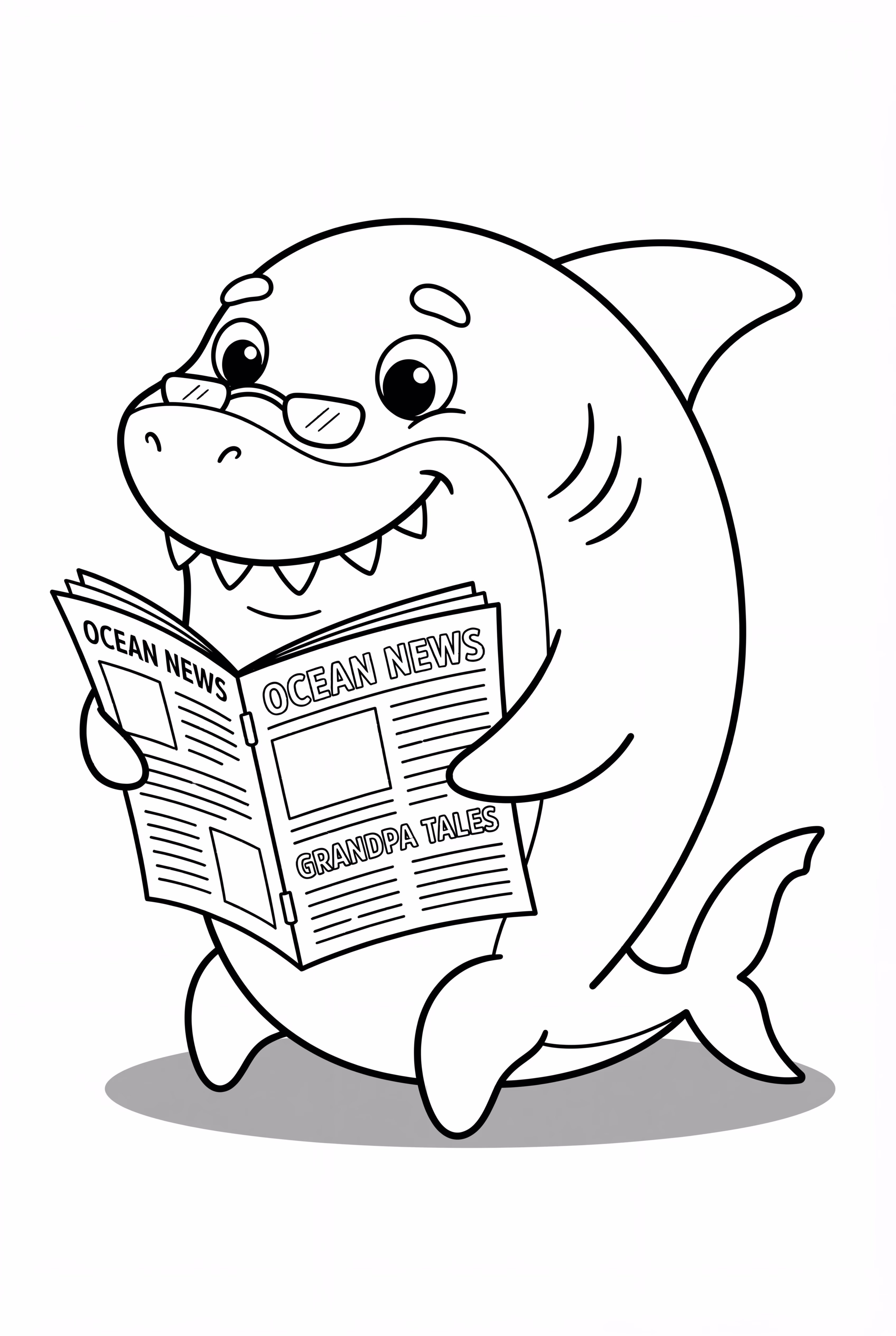 Opa Hai liest Zeitung