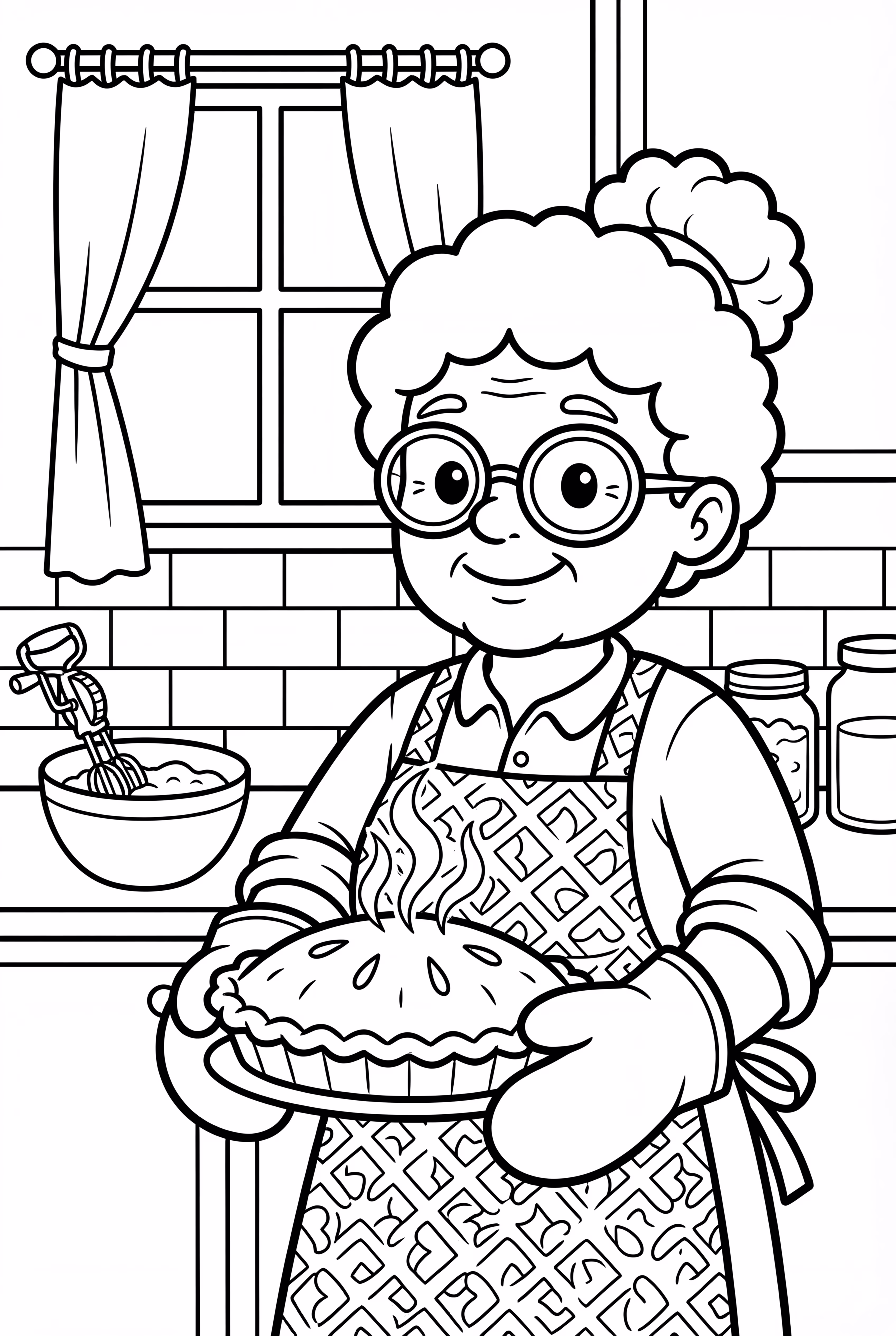 Granny Baking an Apple Pie