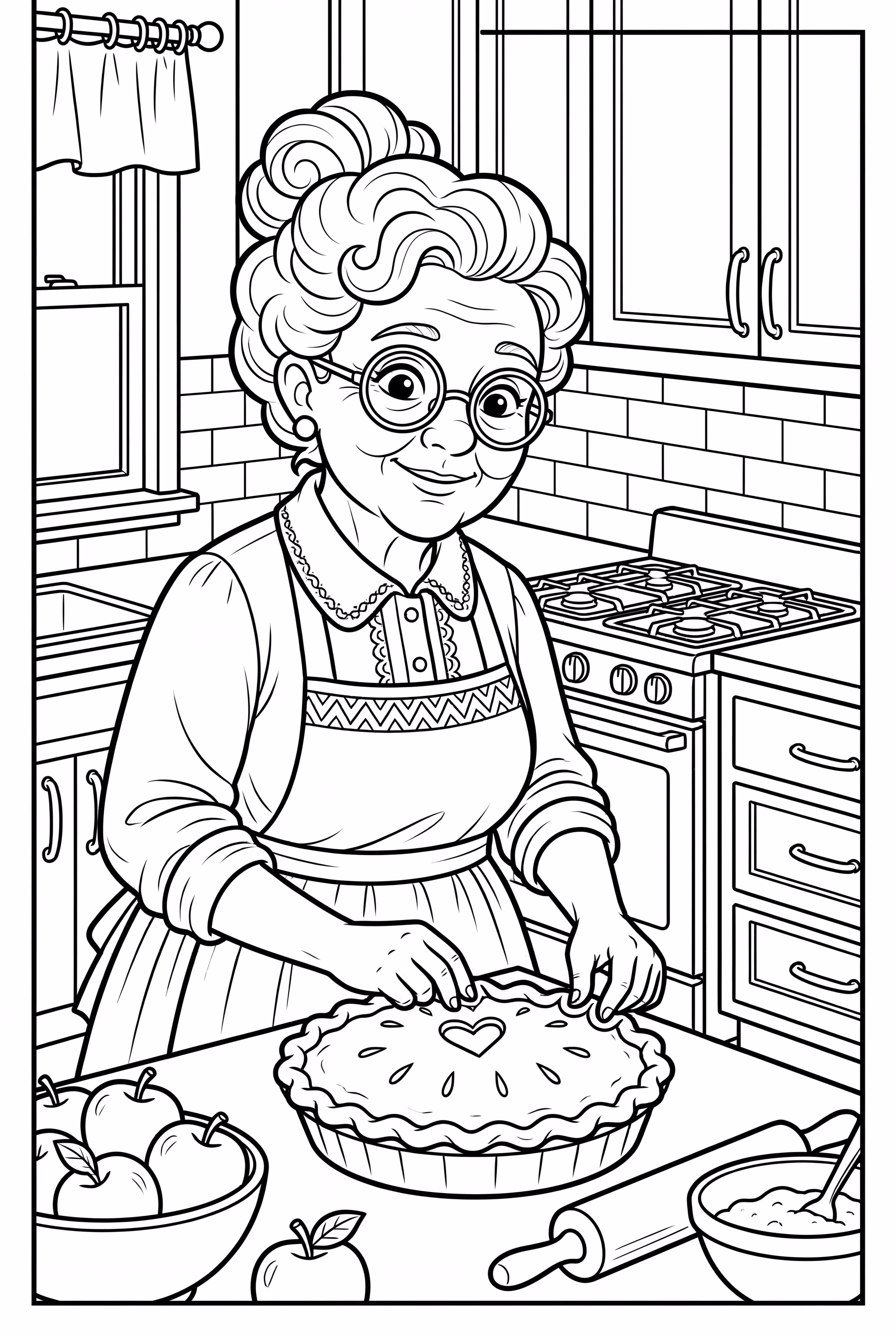 Granny Baking an Apple Pie-2