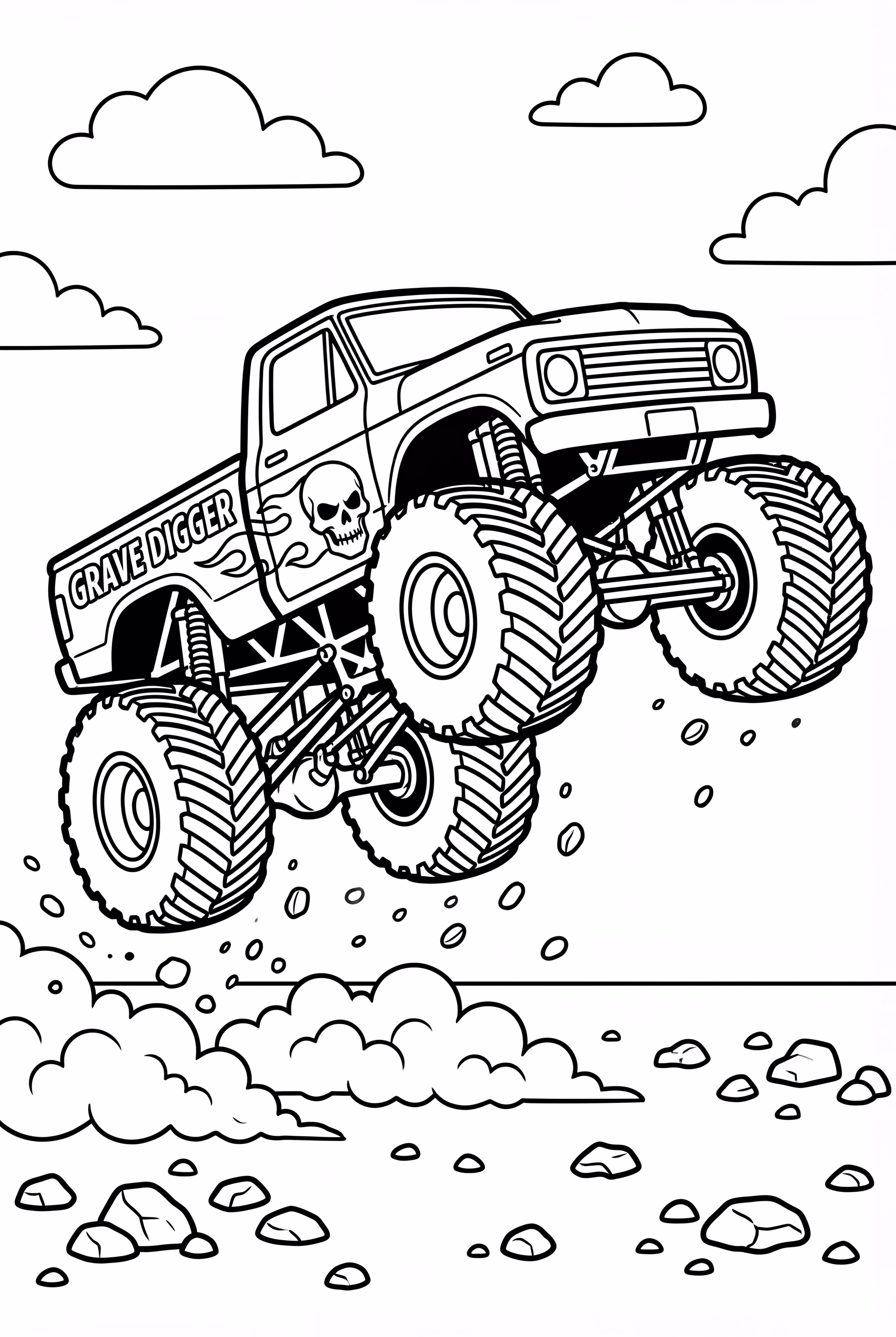 Grave Digger Monster Jam Kicking Up Dirt