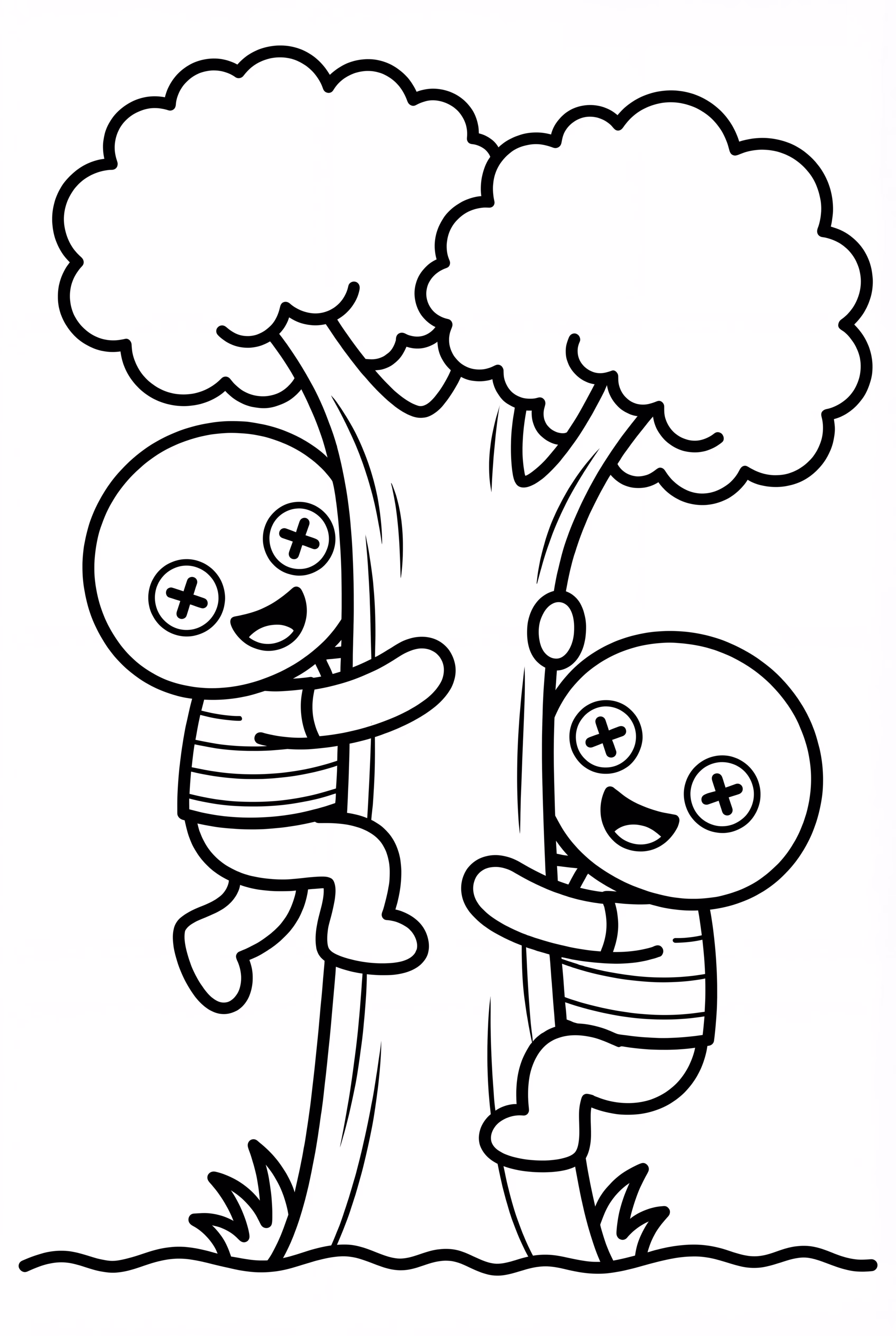 綠色彩虹朋友爬樹