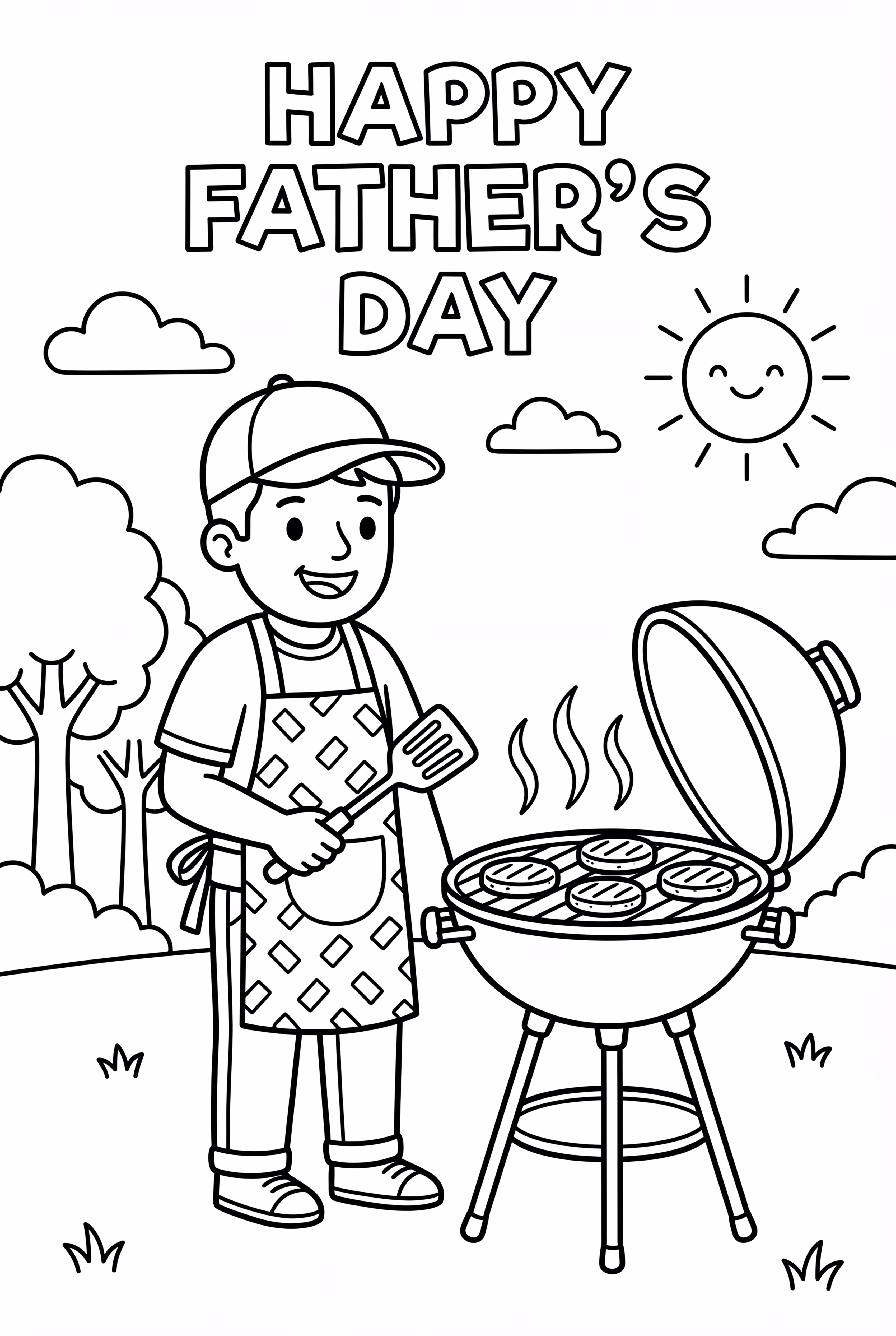 Grilling Burgers On Fathers Day