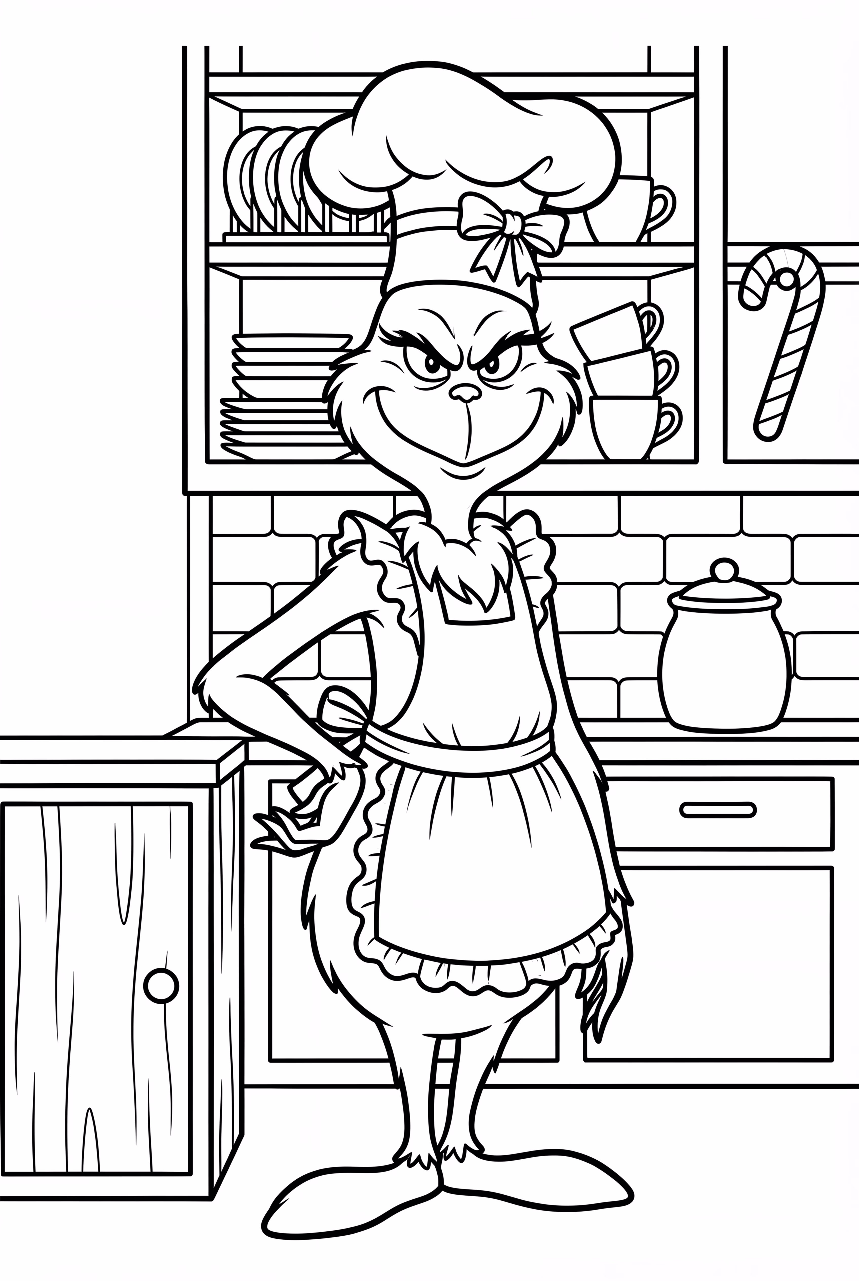 Grinch backt Plätzchen für Weihnachten