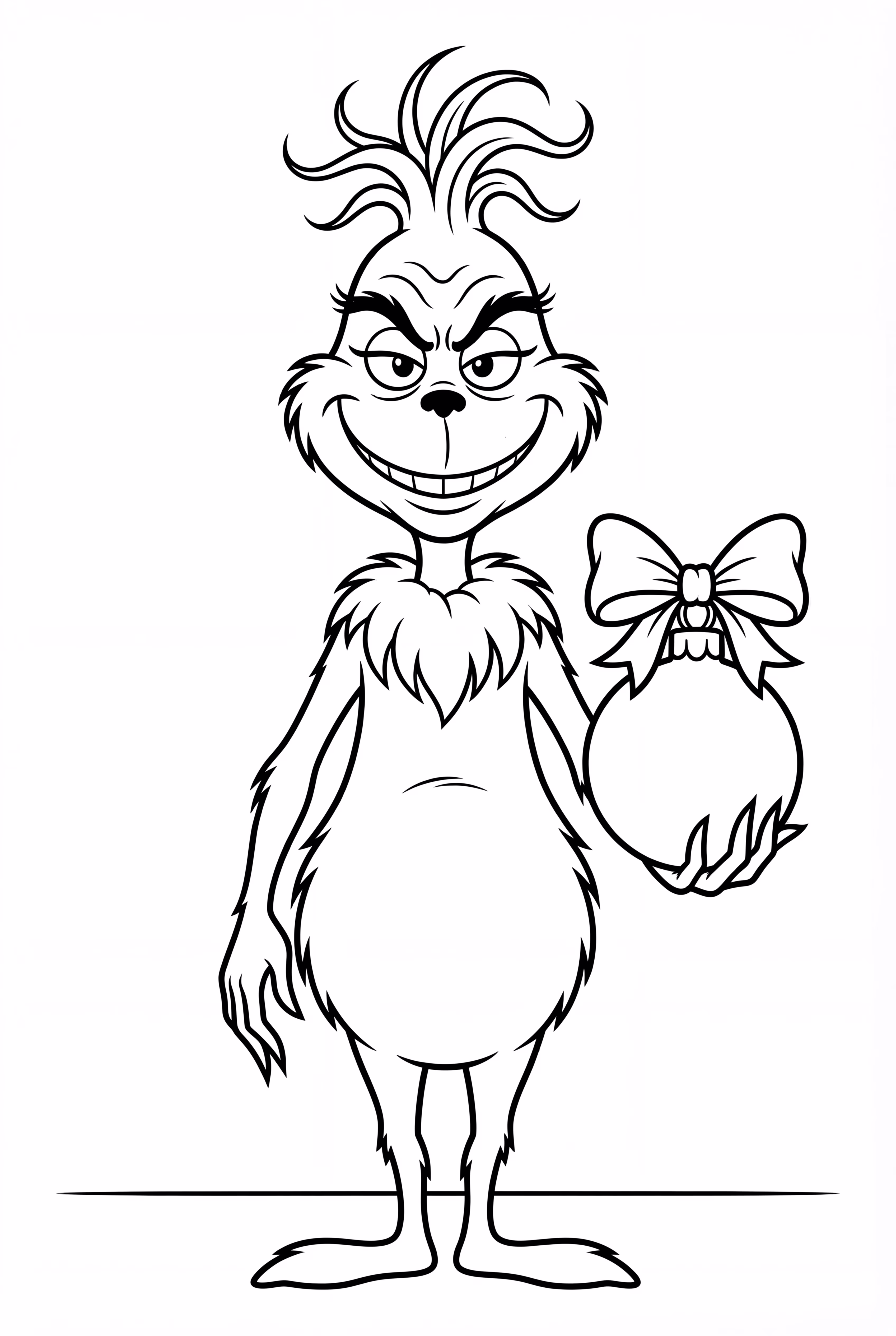 Grinch decorating his cave for Christmas