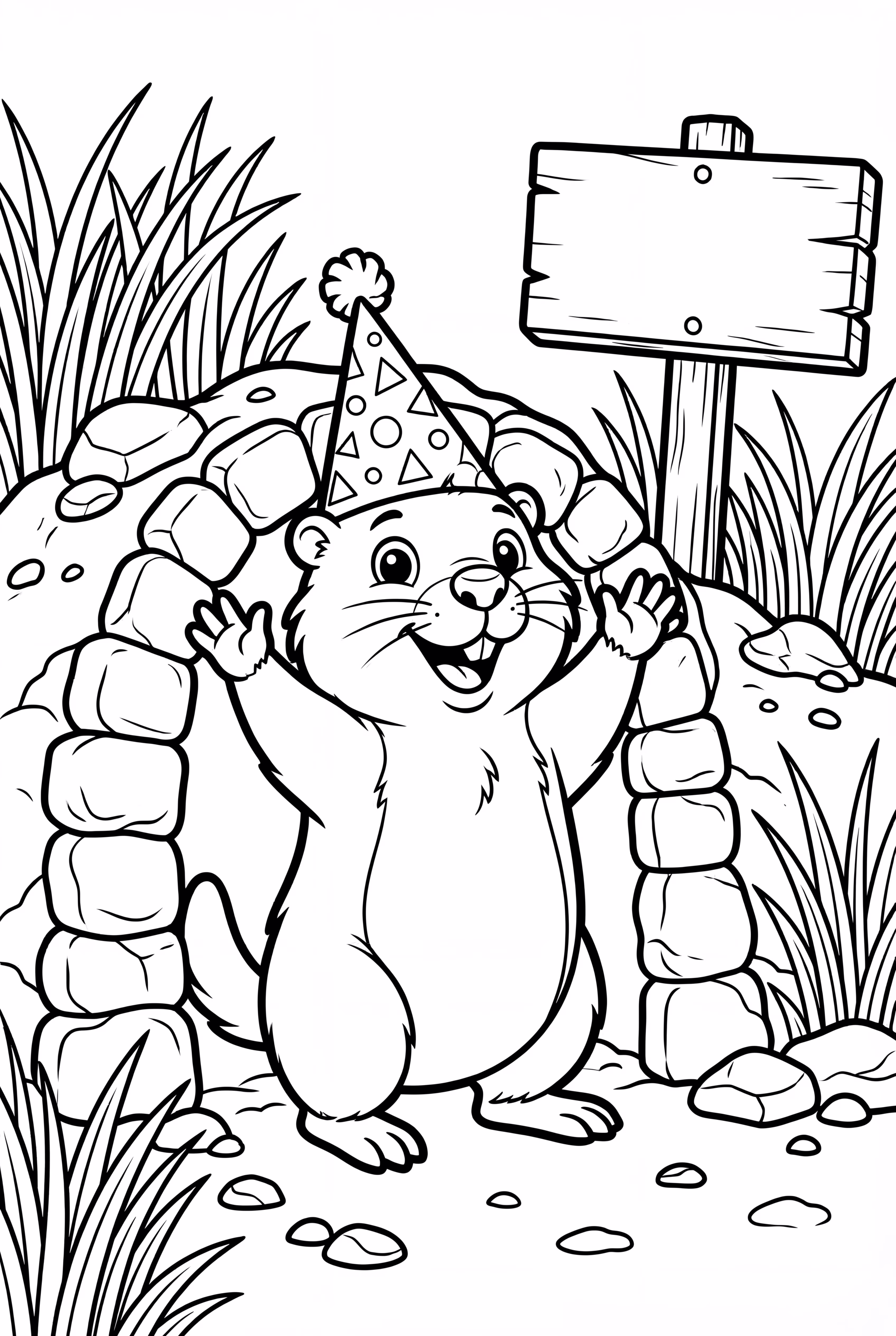 Ground Hog Celebrating Groundhog Day