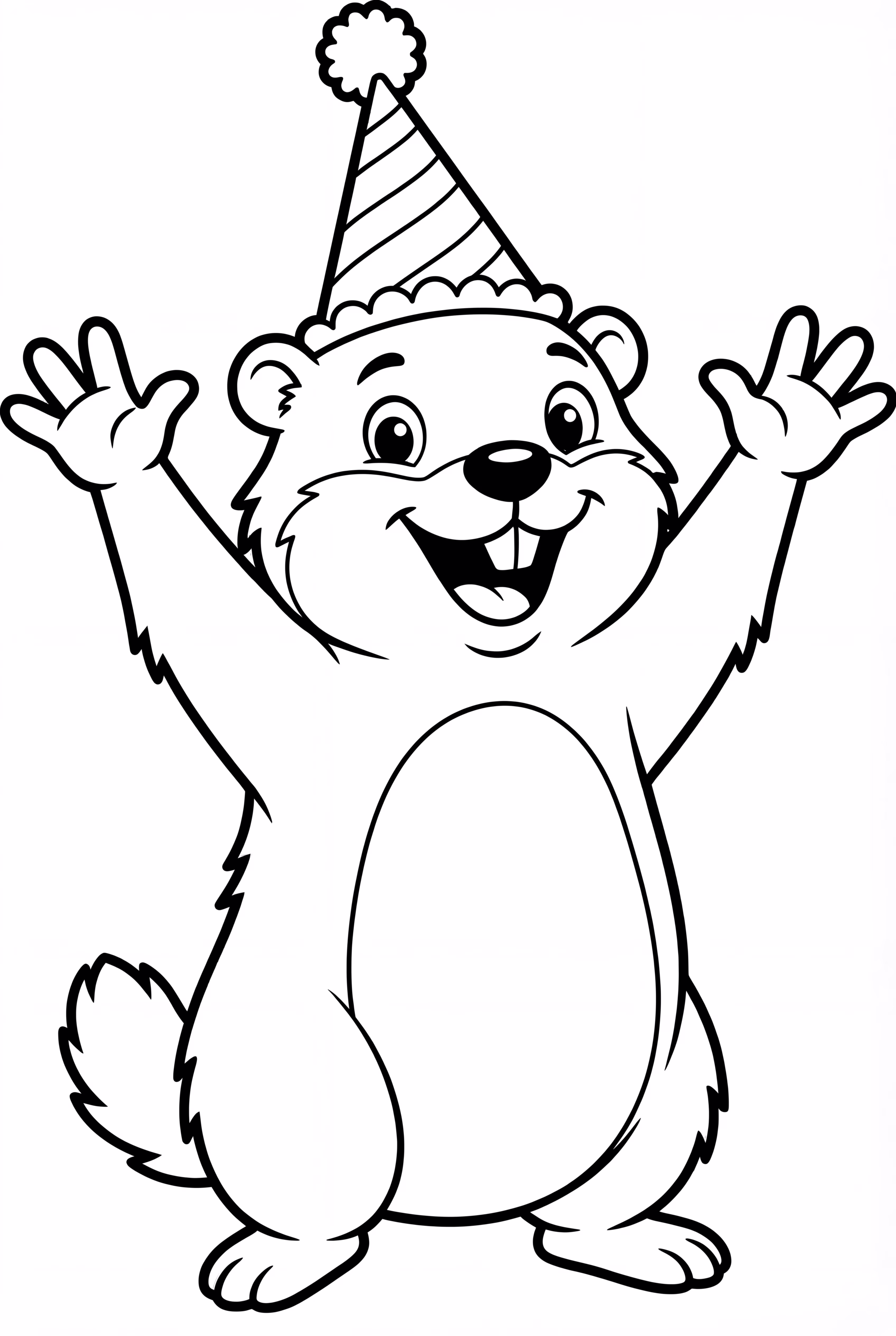 Ground Hog Celebrating Groundhog Day