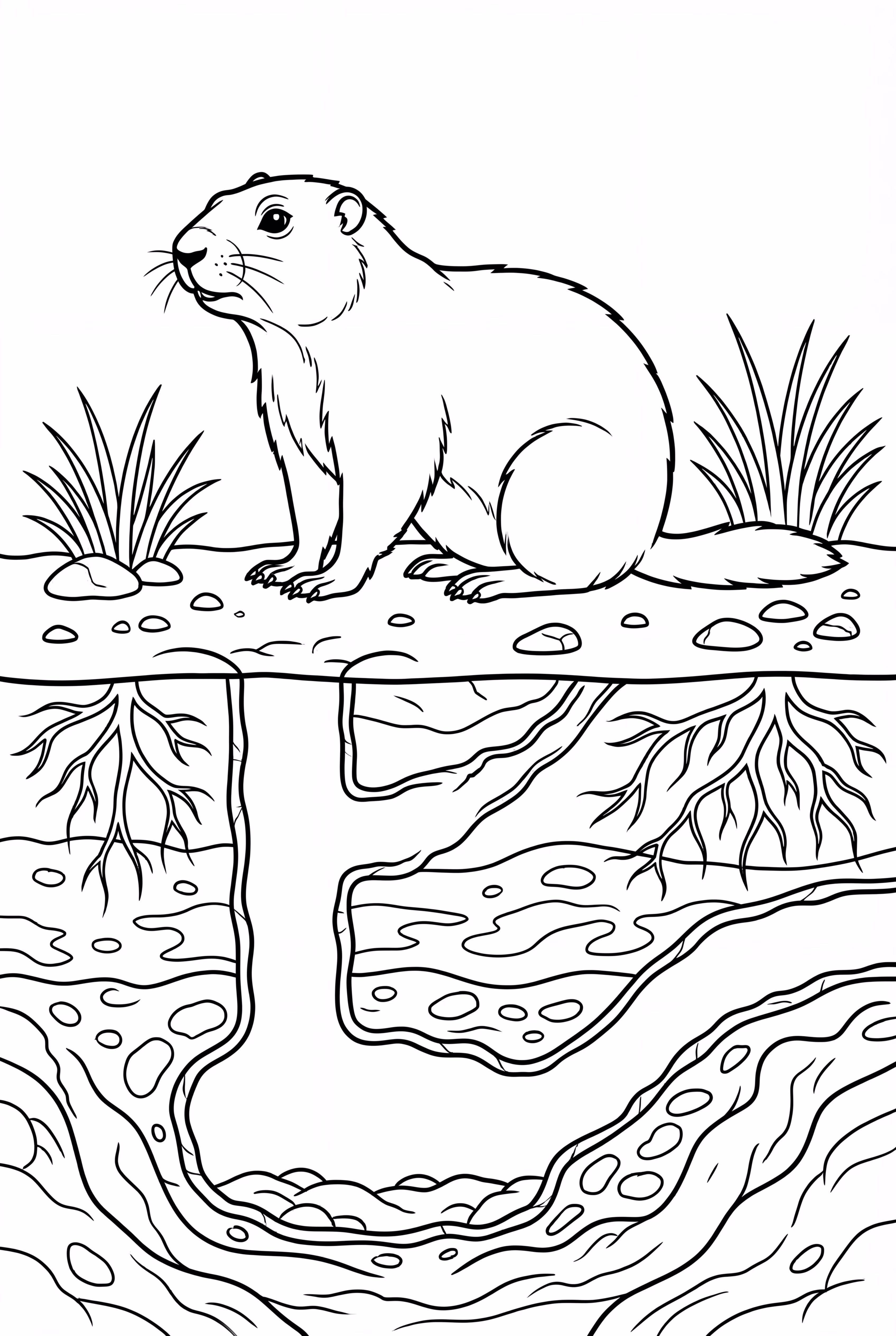 Ground Hog Digging Underground