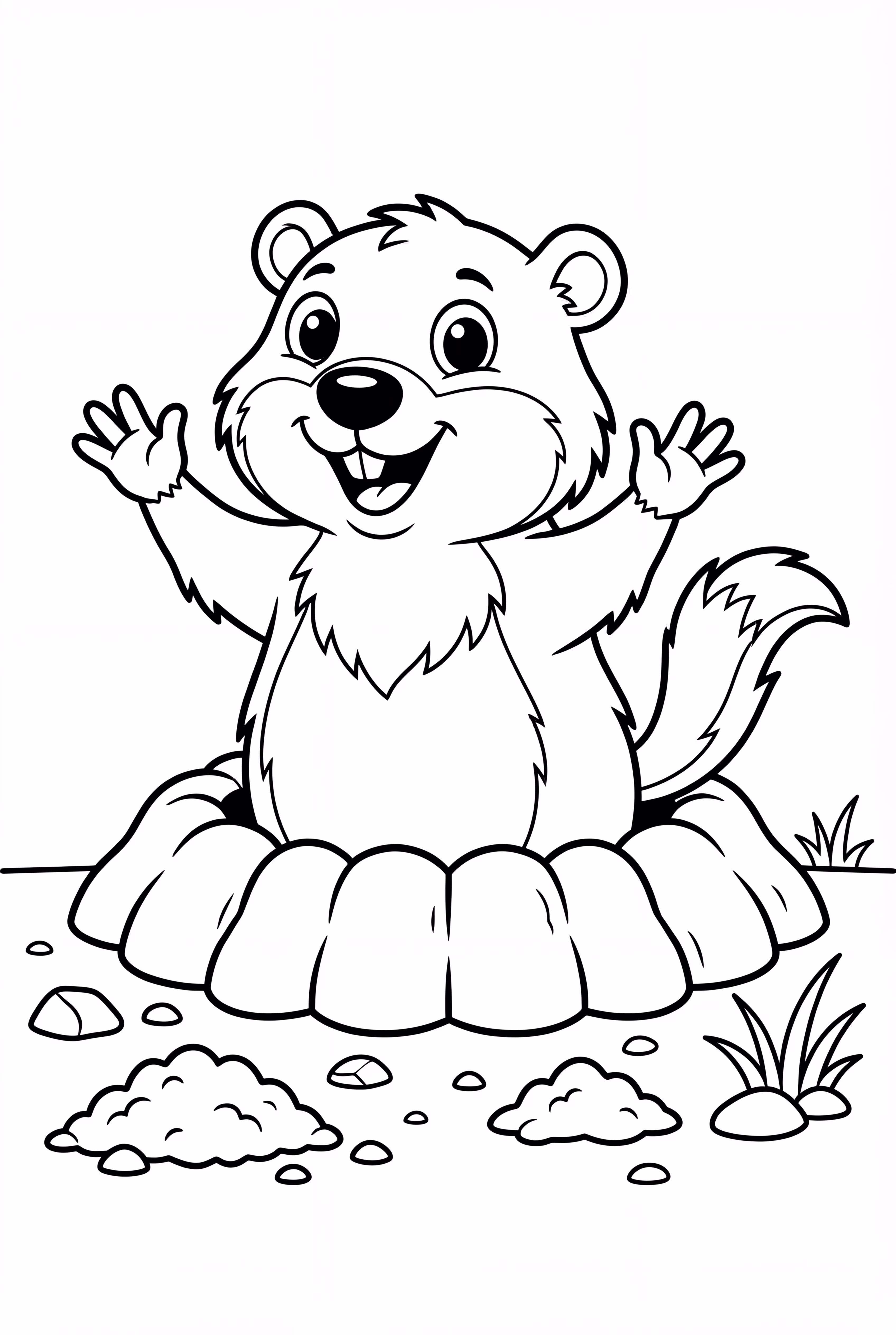 Ground Hog Digging Underground