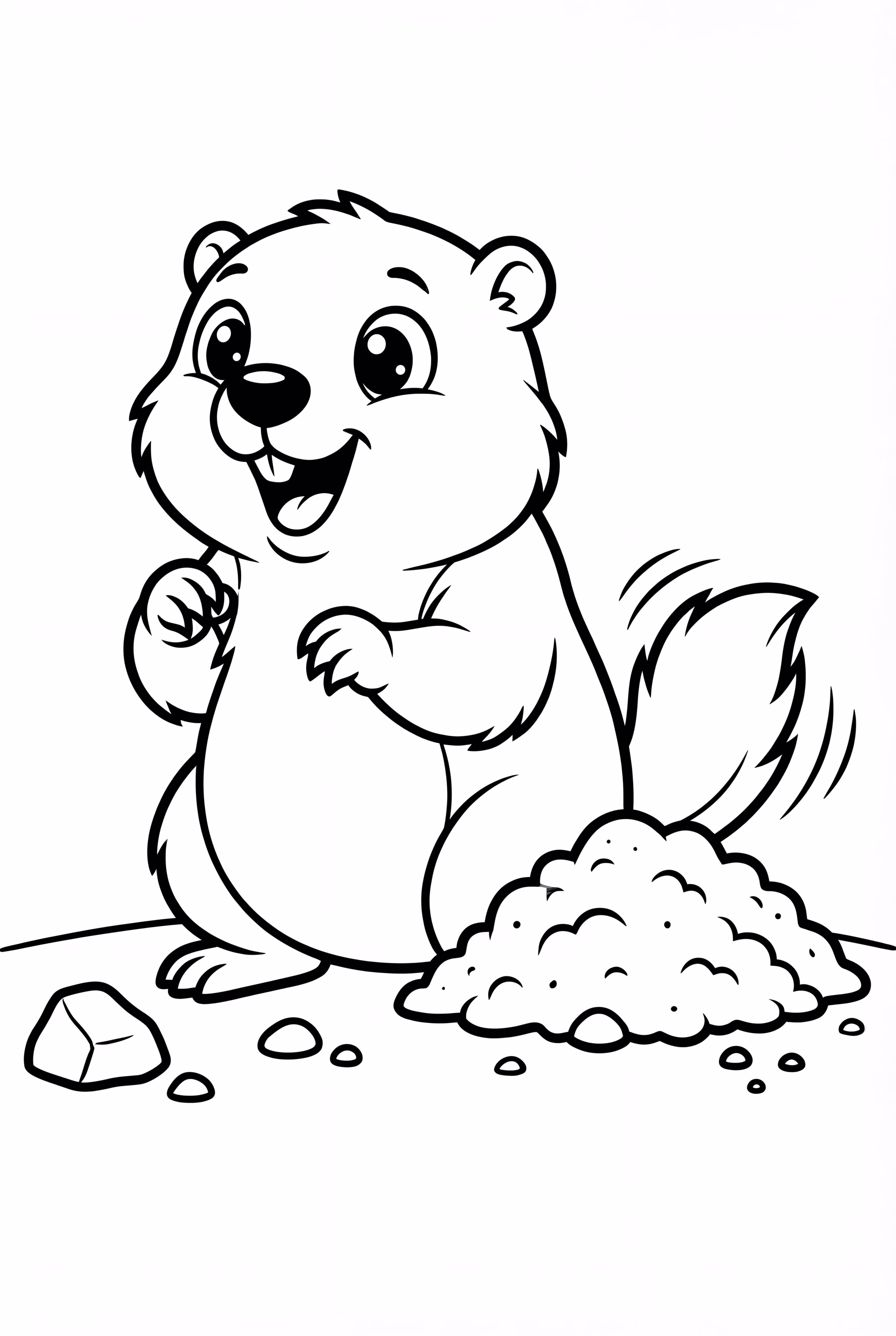 Ground Hog Digging Underground