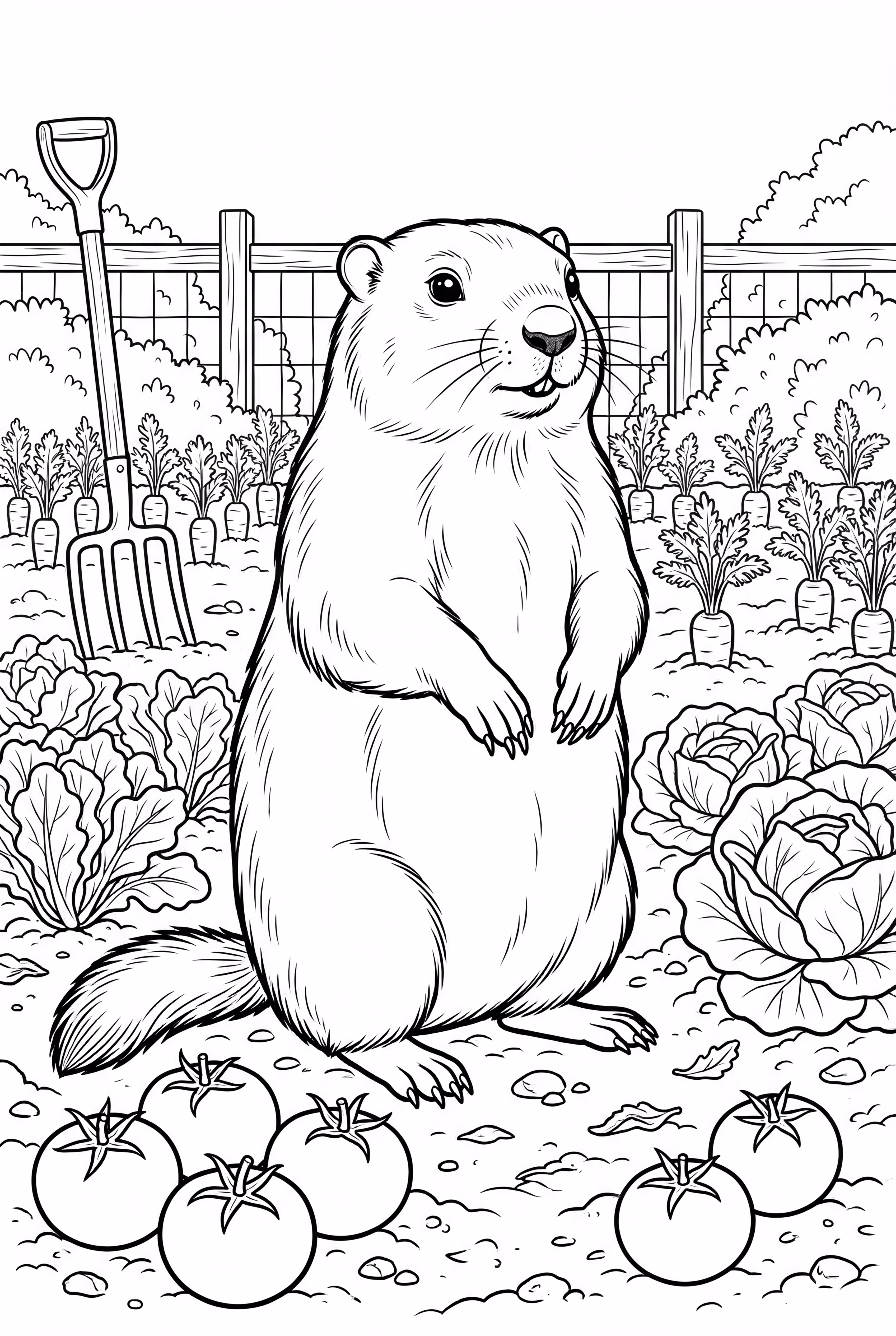 Marmotte Mangeant des Légumes