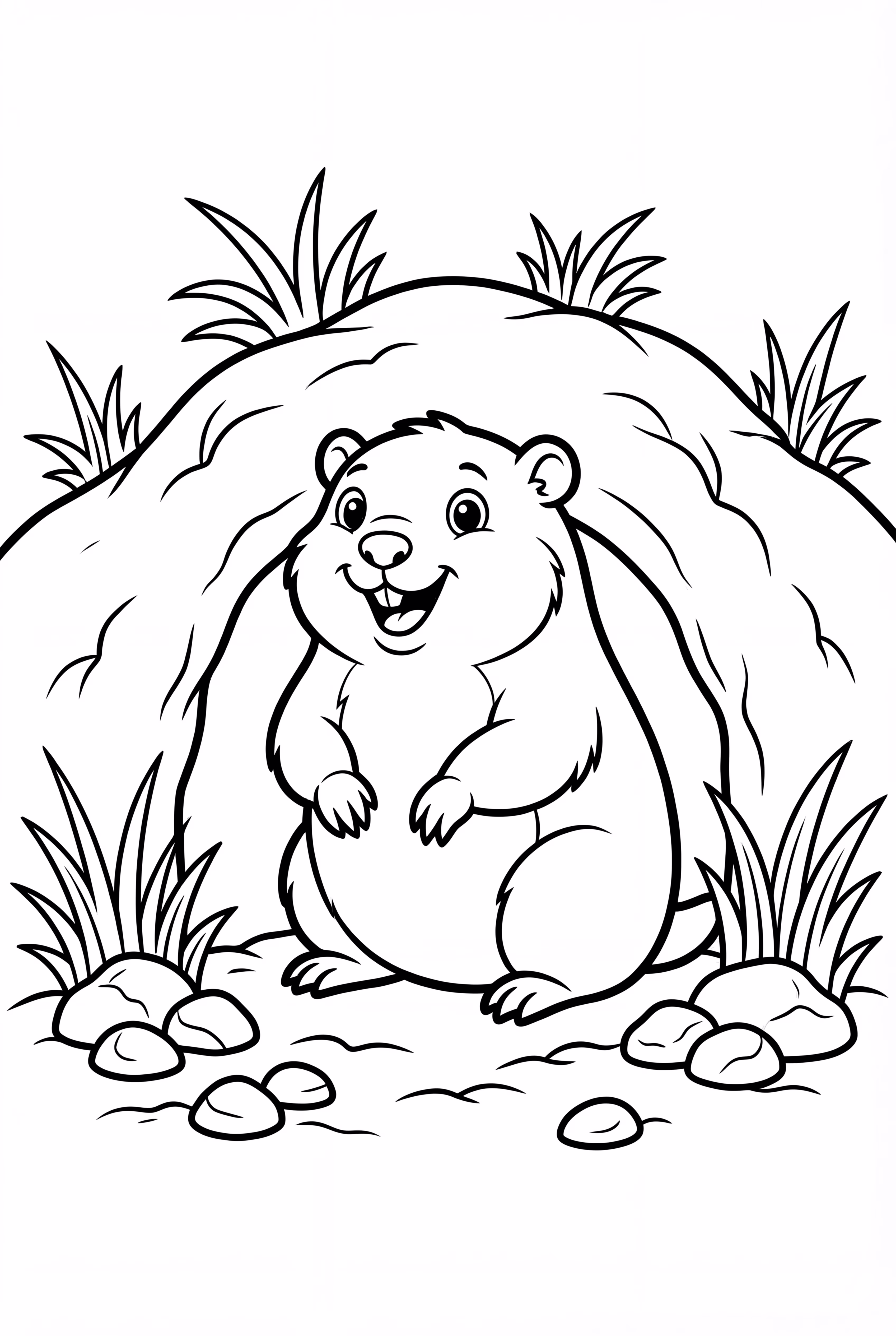 Ground Hog Emerging on Ground Hog Day