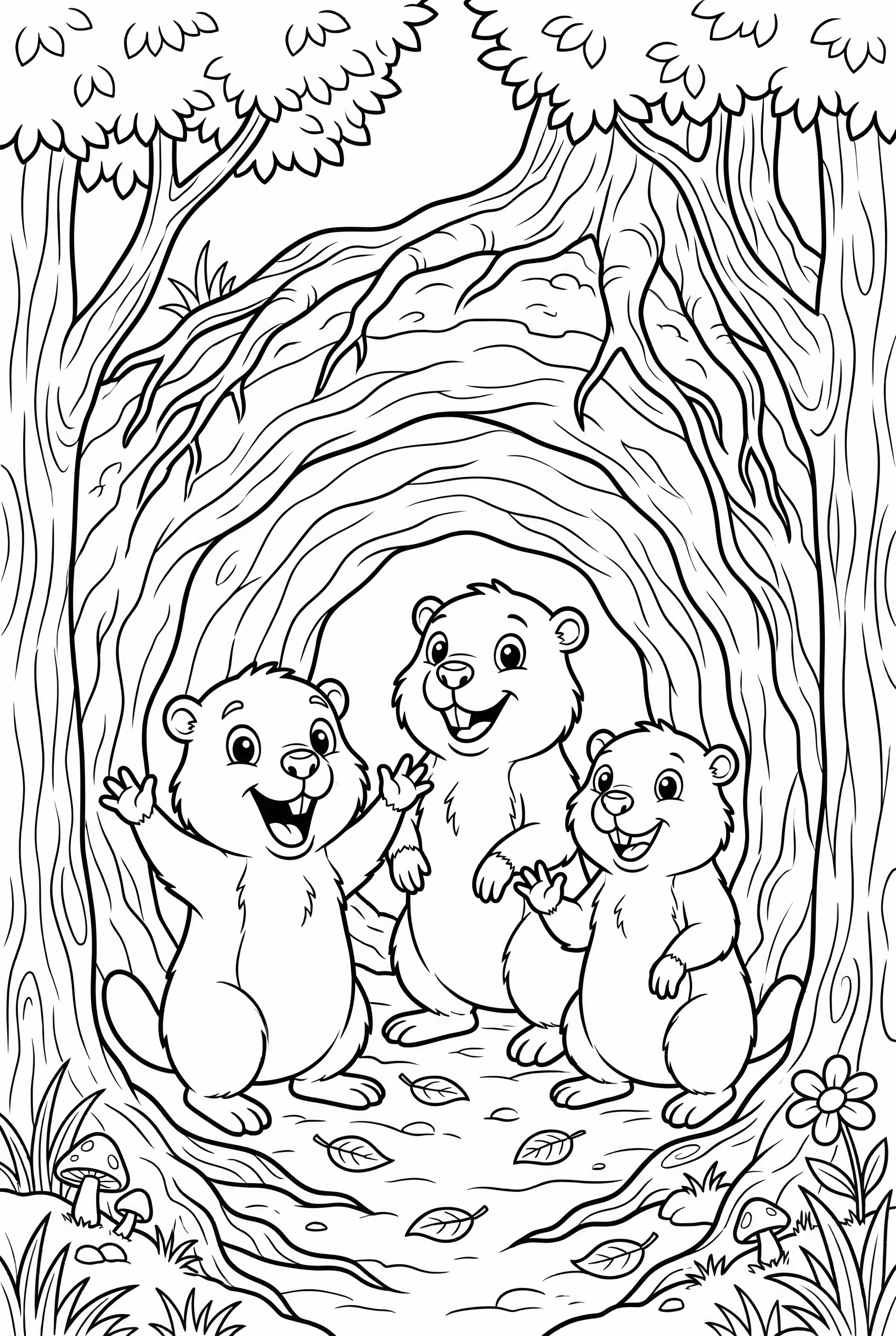 Familia de Marmotas Fiesta del Día de la Marmota