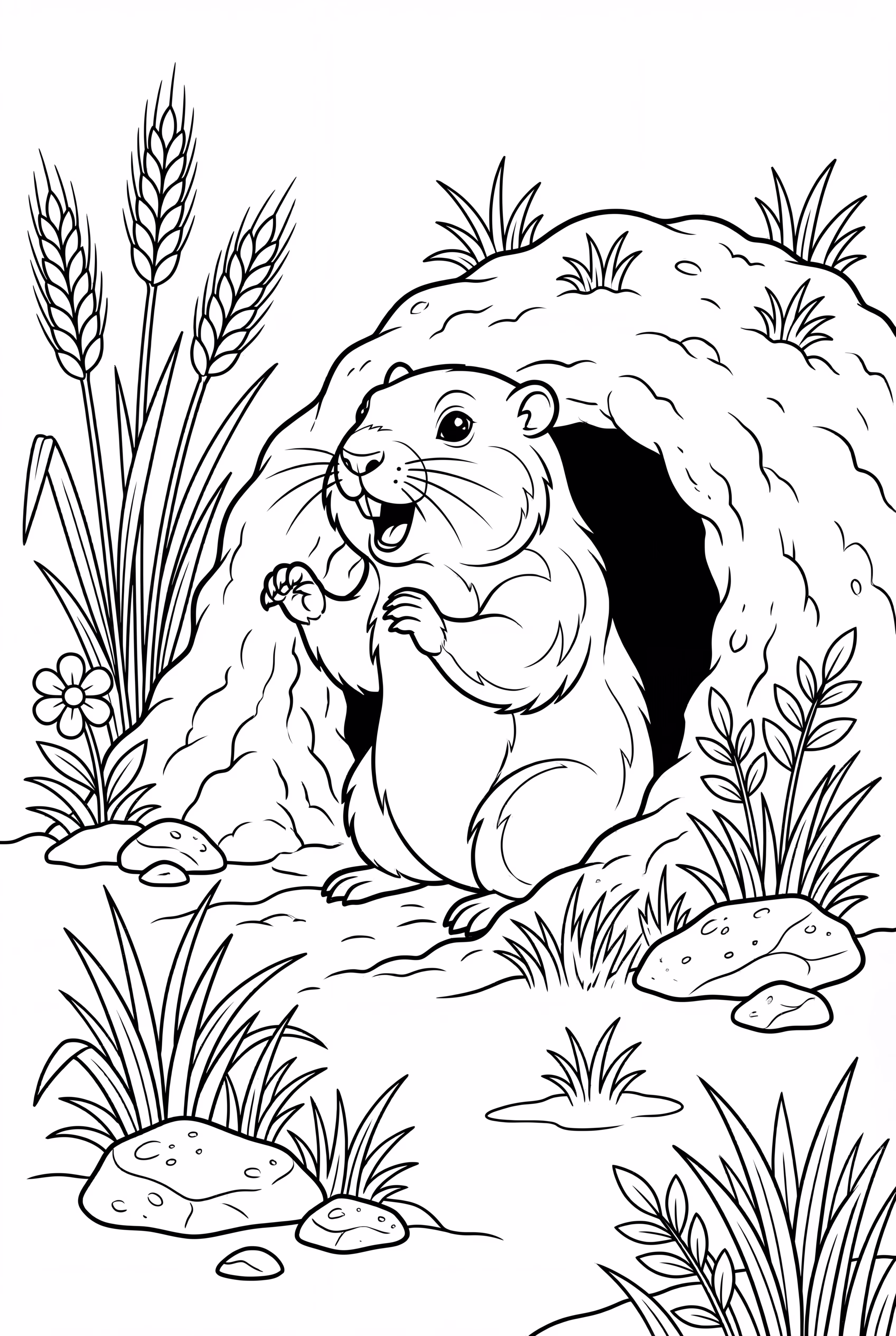 Ground Hog Standing on Hind Legs