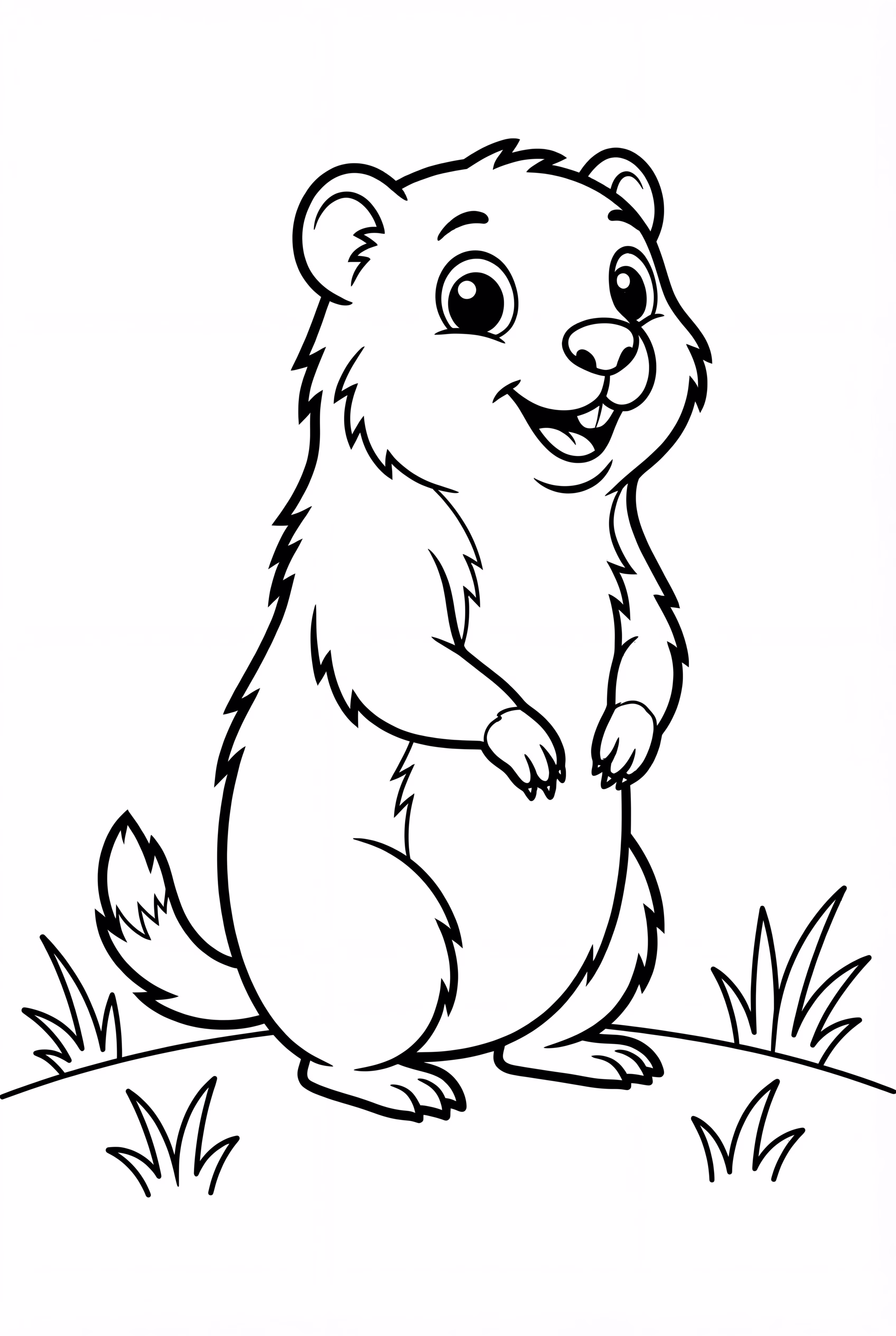 Ground Hog Standing on Hind Legs