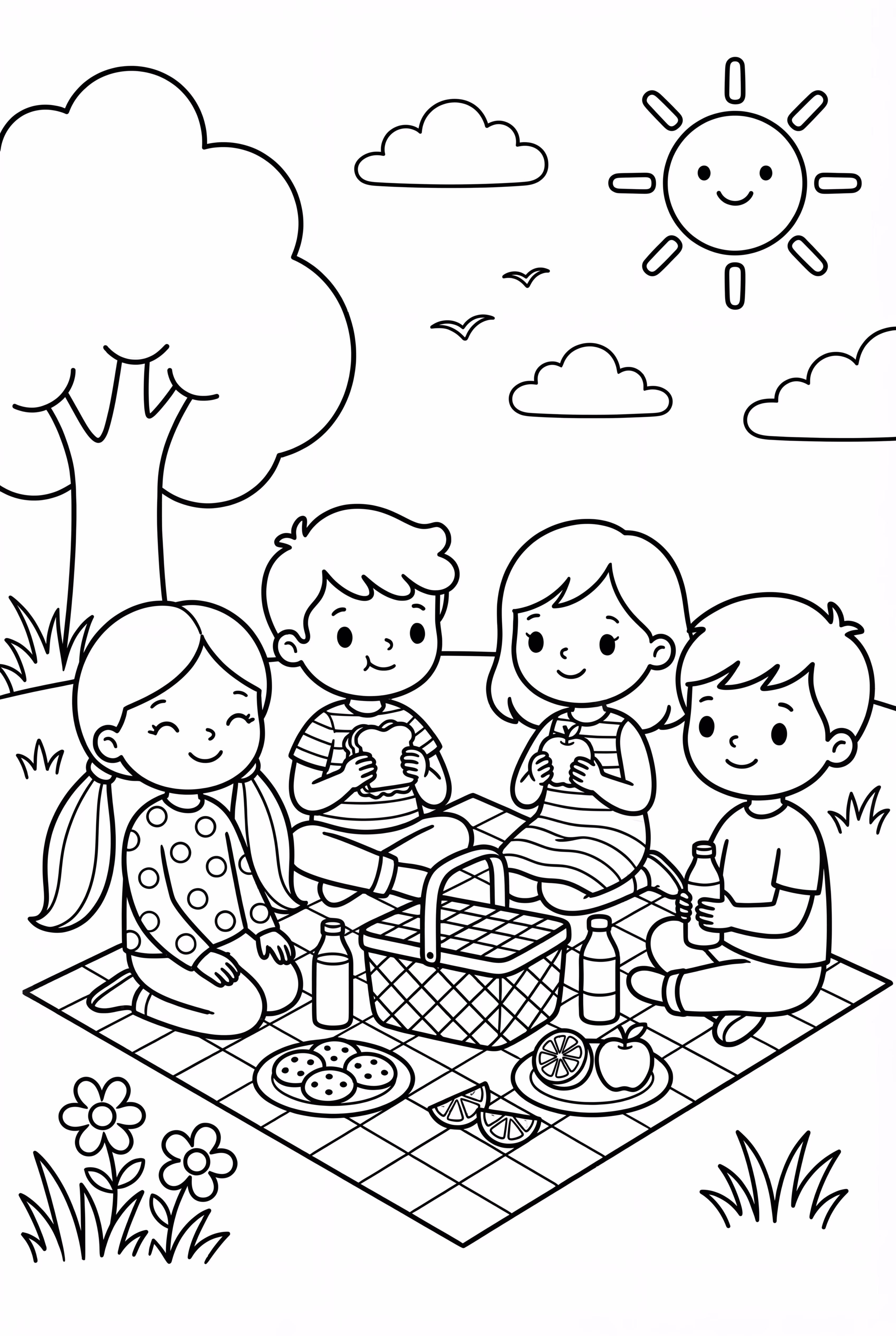 Group Of Friends Having A Picnic Together