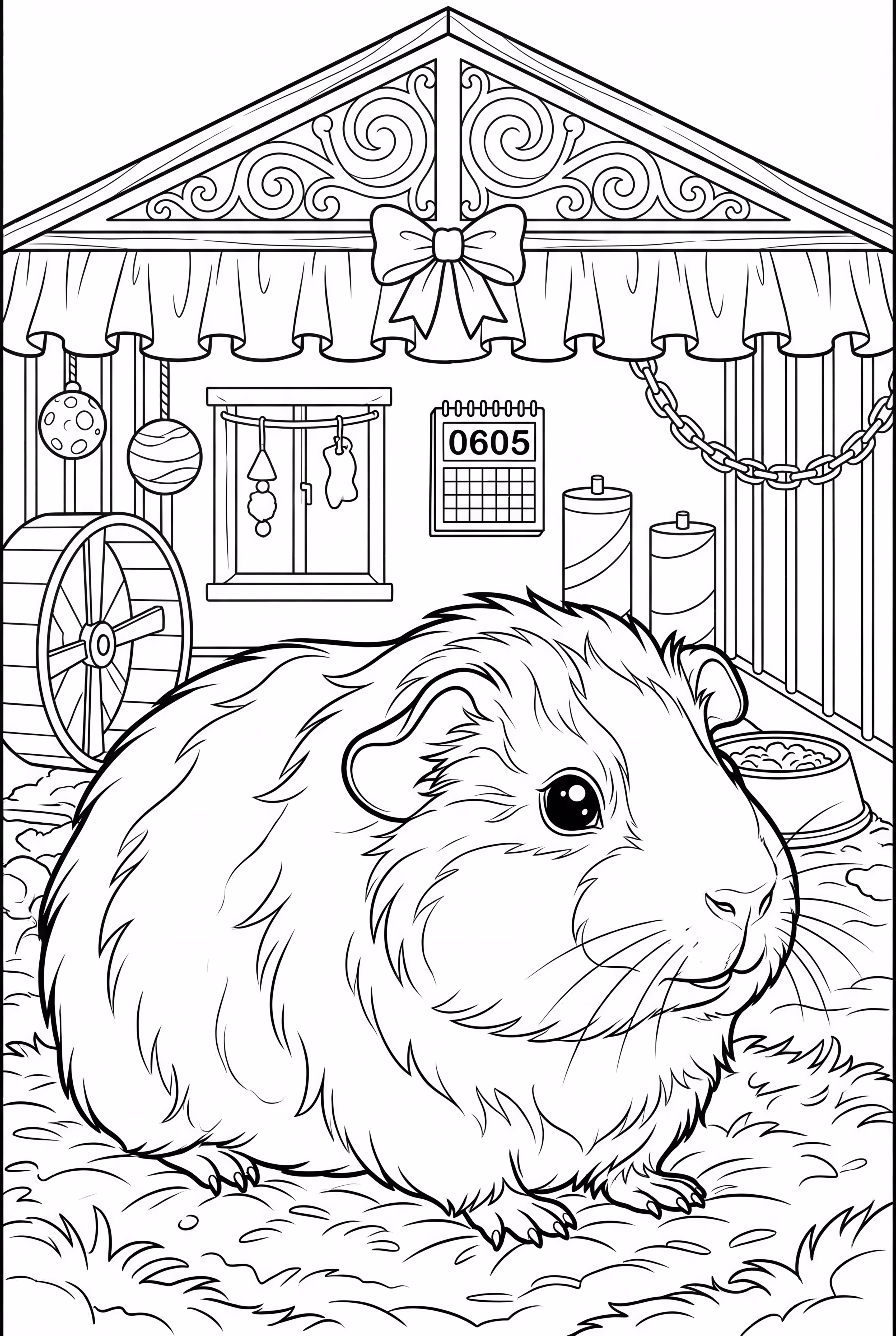 Cobayo en una jaula acogedora