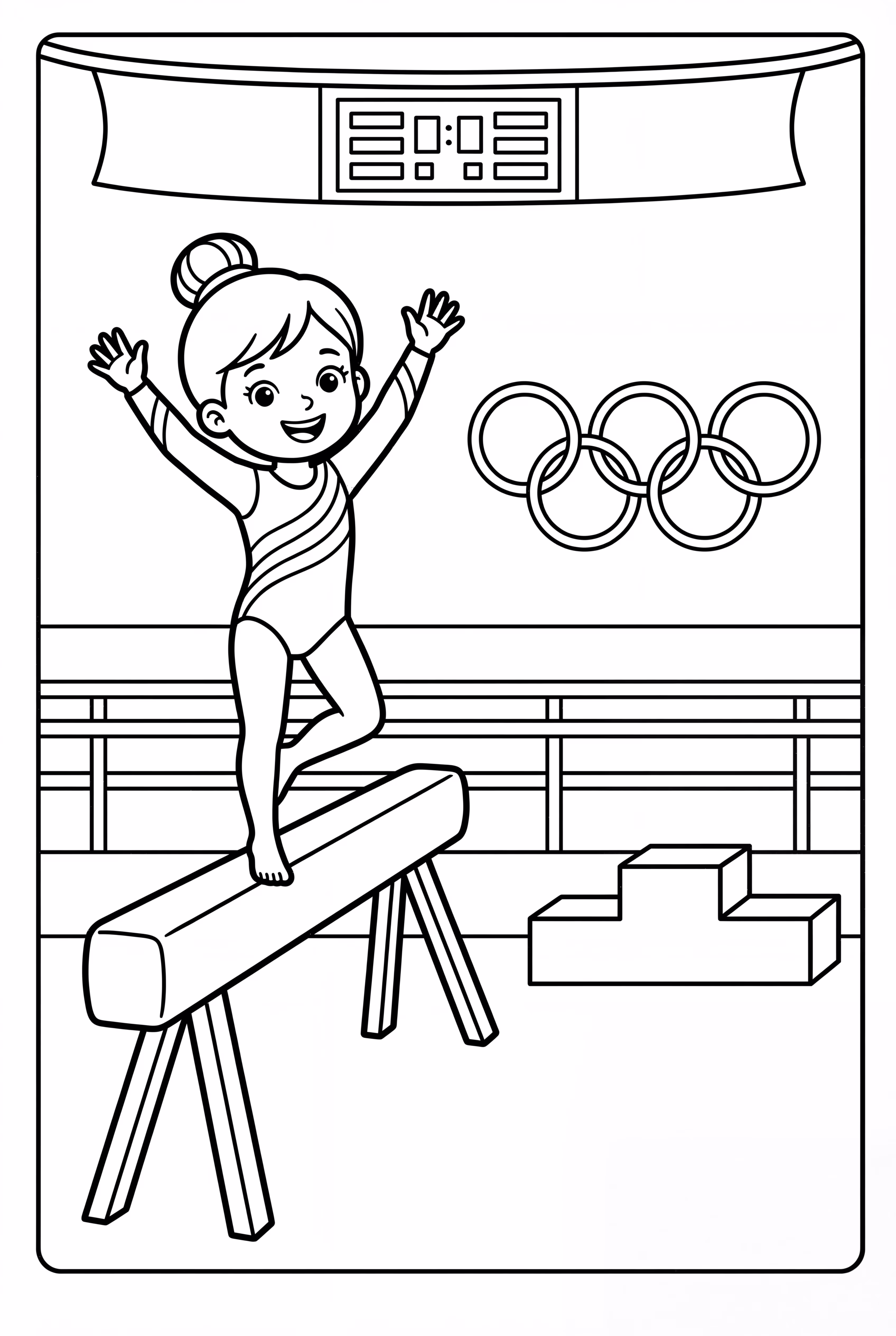 Gymnast on the Olympics Beam