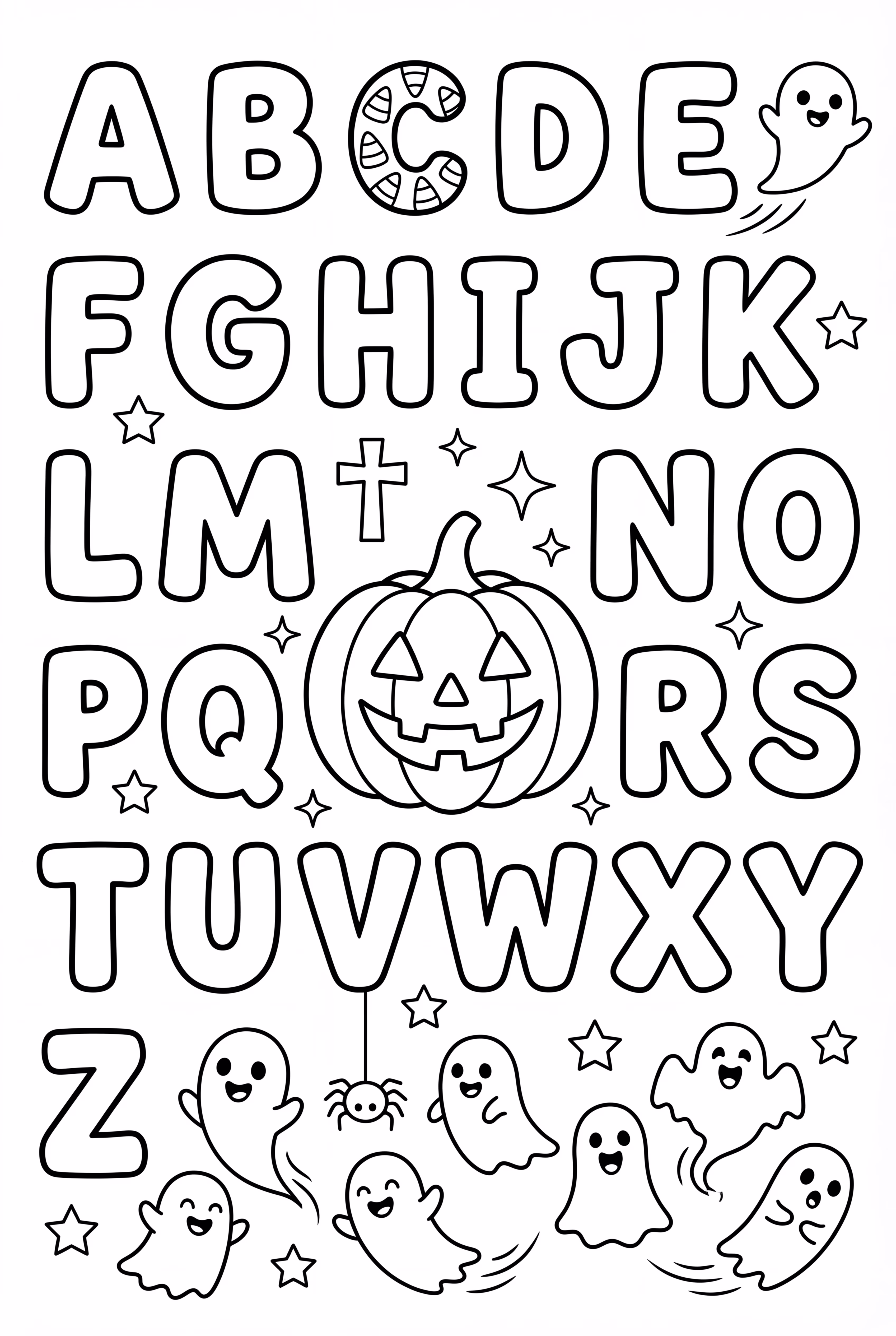 Halloween Alphabet With A Pumpkin