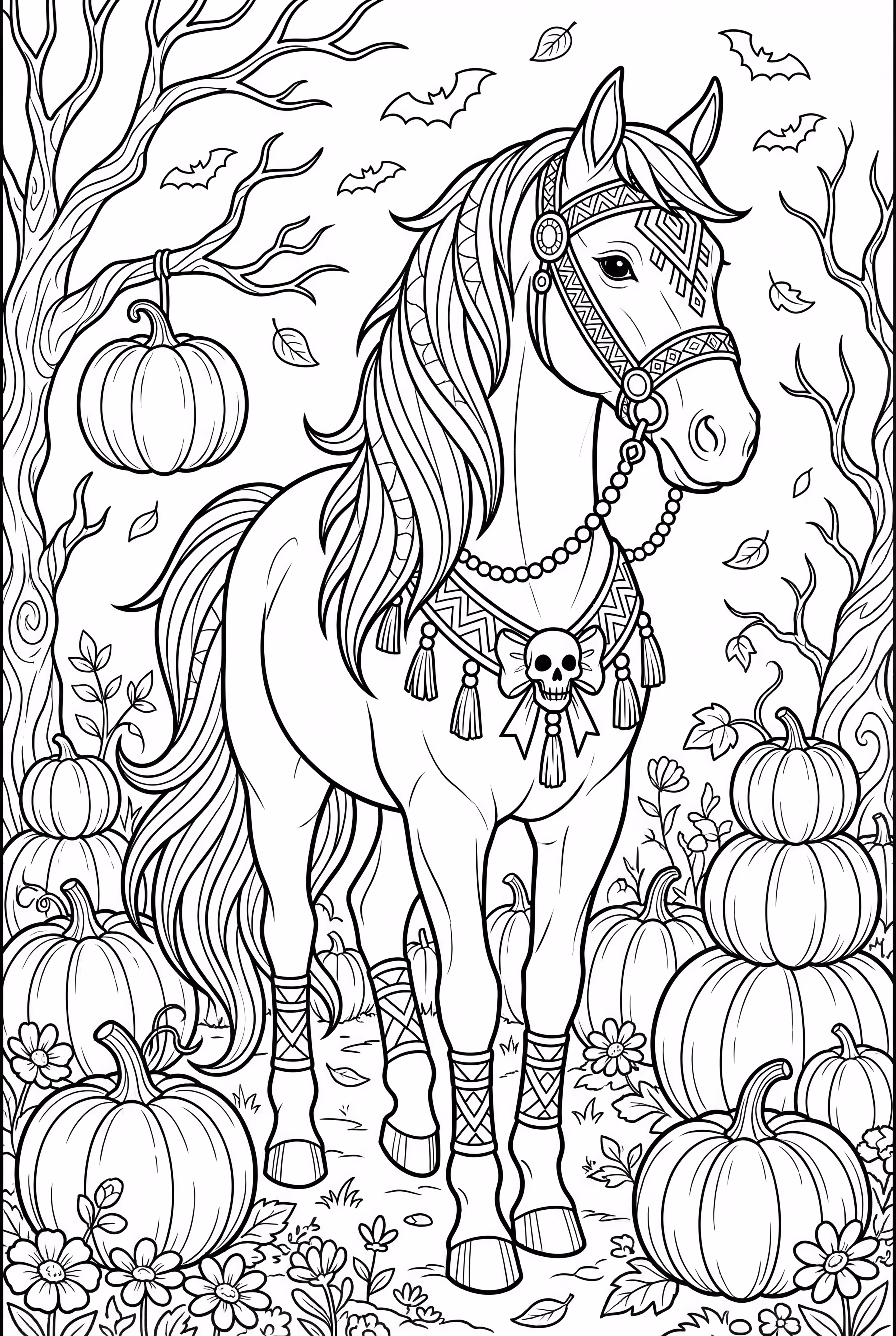 Cheval d'Halloween en Costume