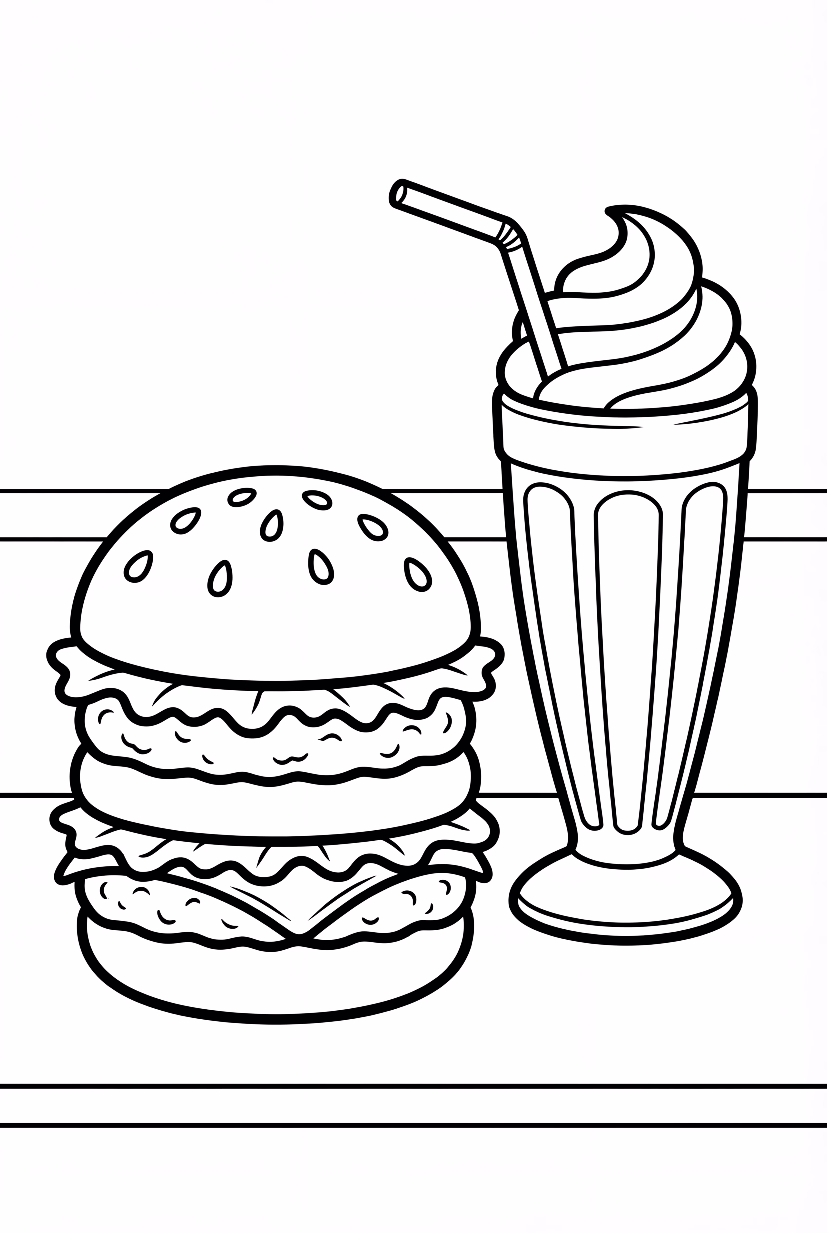 Hamburger And A Tall Milkshake
