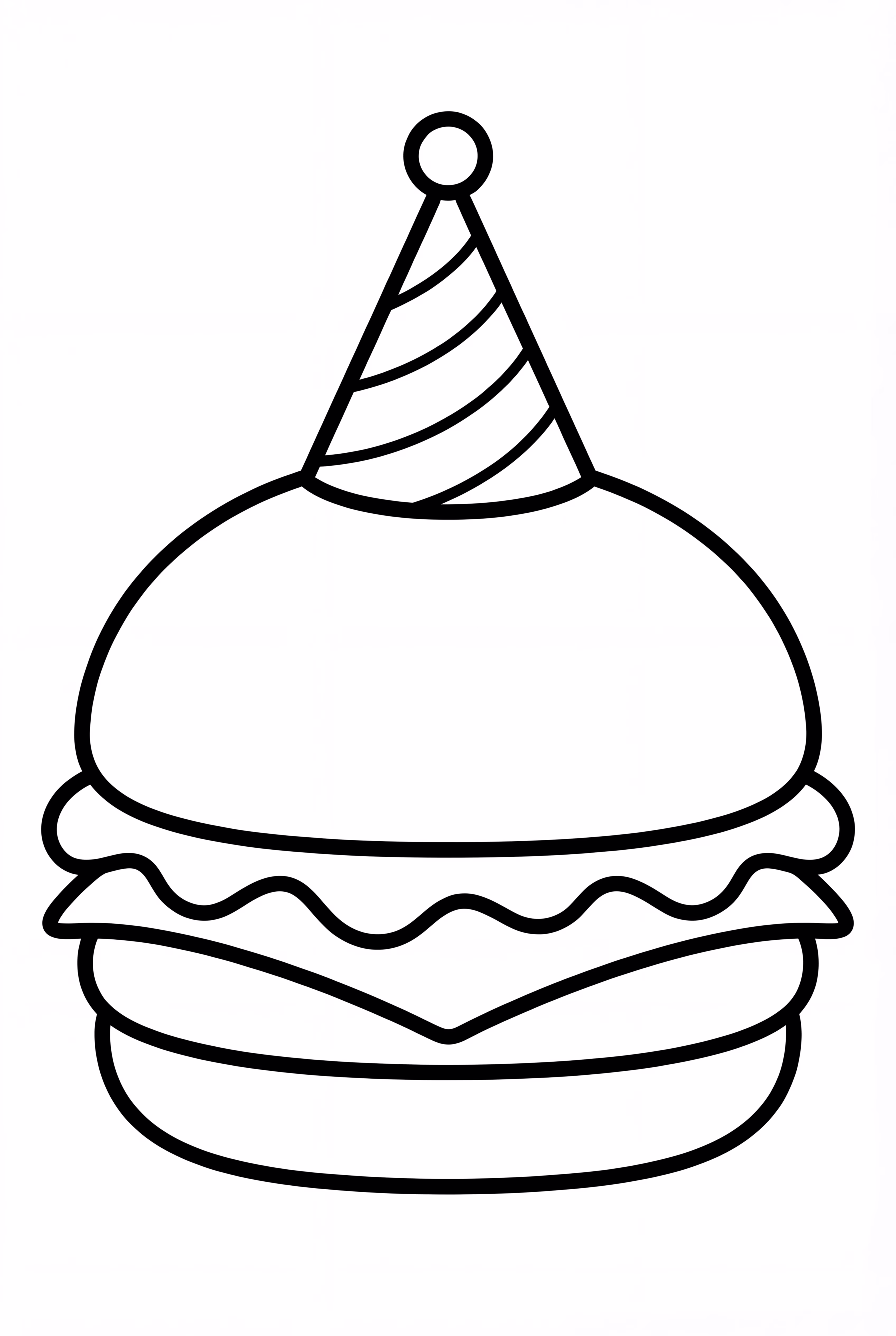 Hamburger With A Simple Party Hat