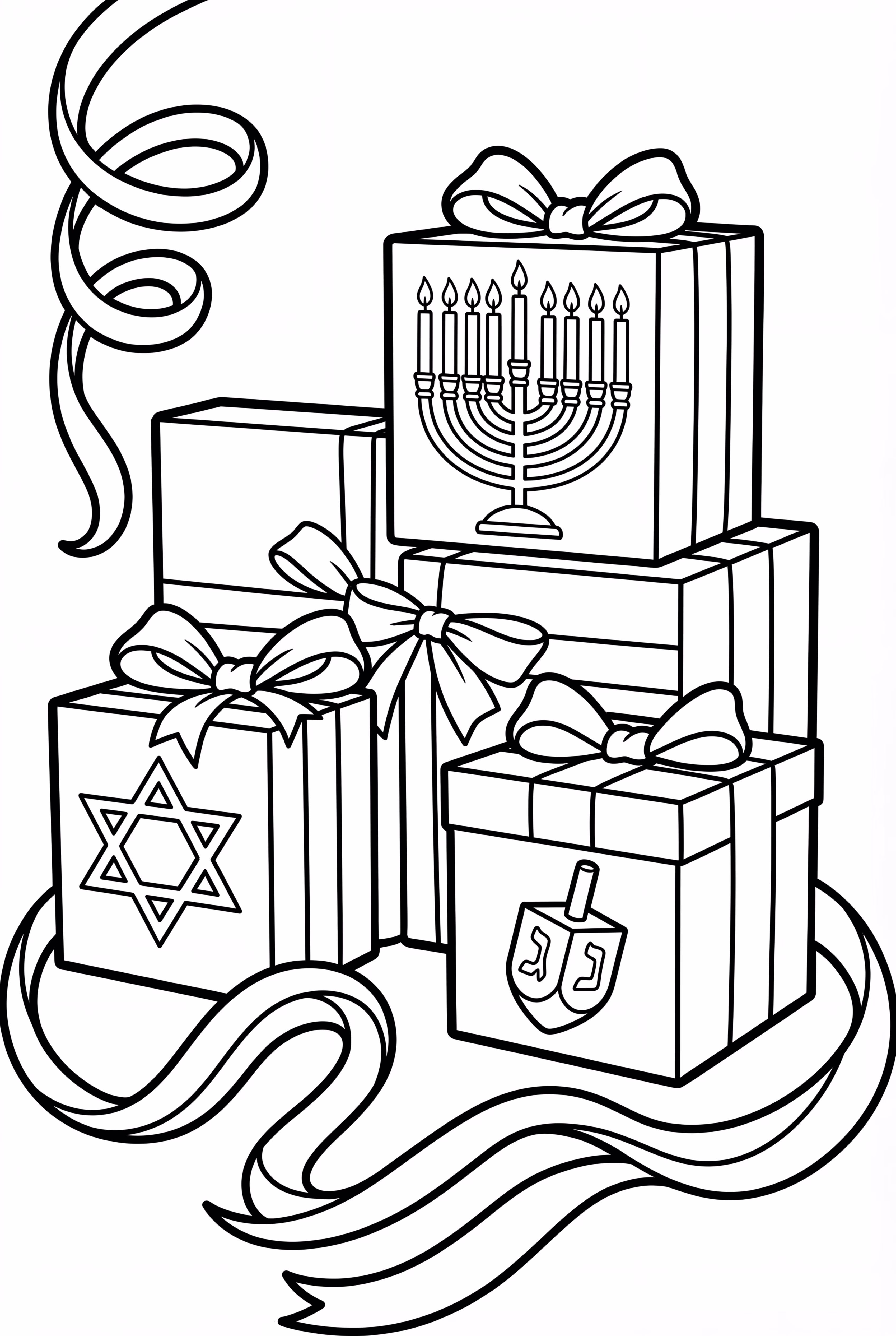 Hanukkah Gifts And Ribbons