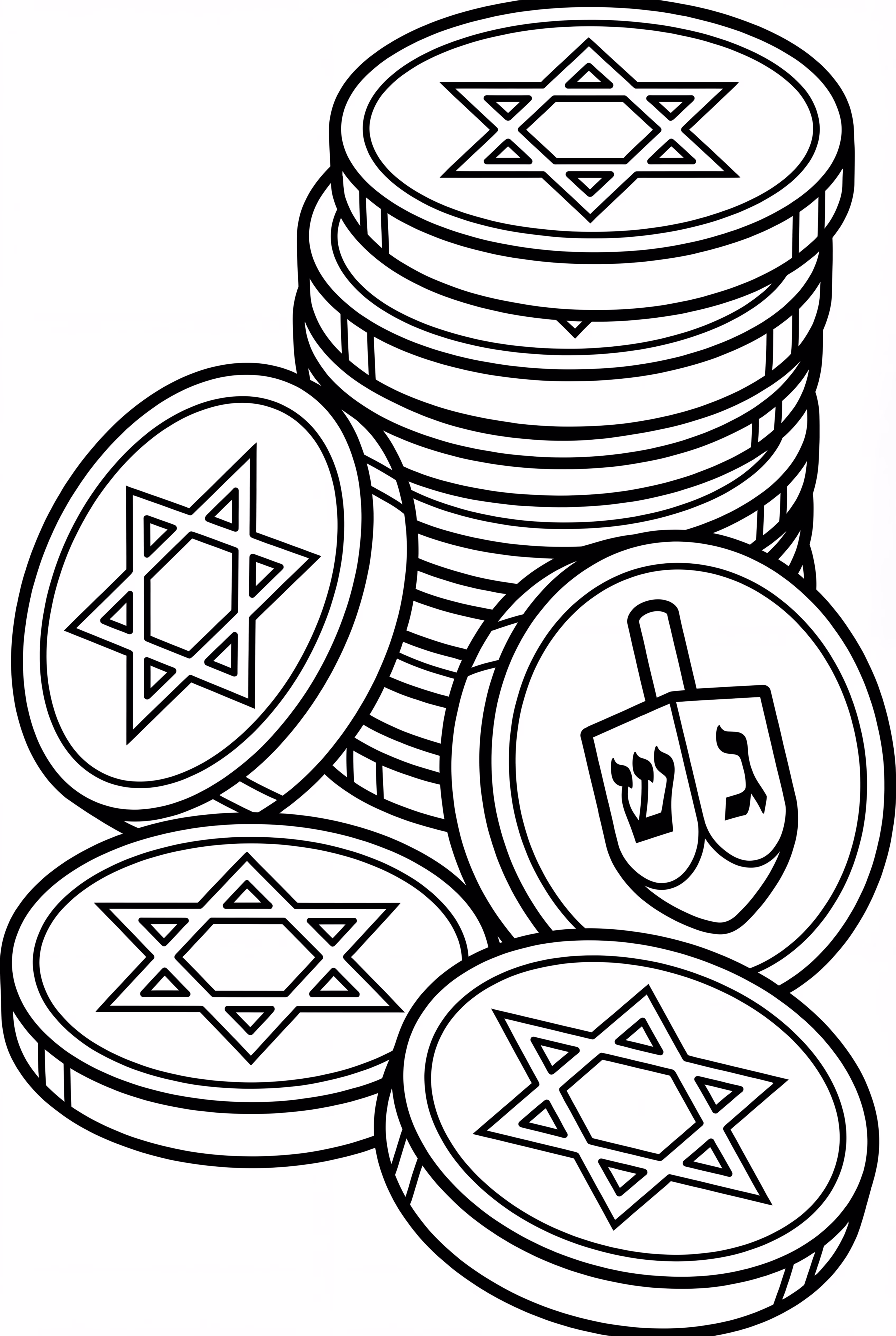 Hanukkah Golden Coins Pile
